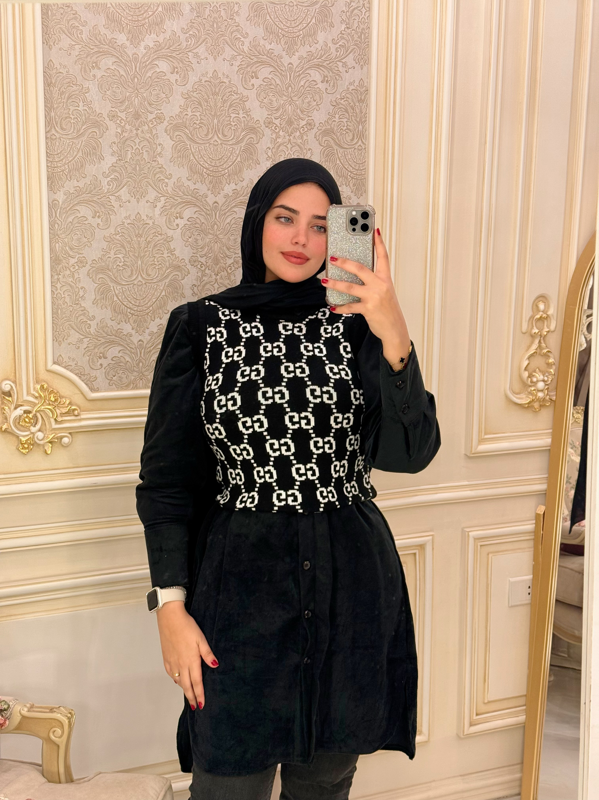 سترة تريكو - سوداء