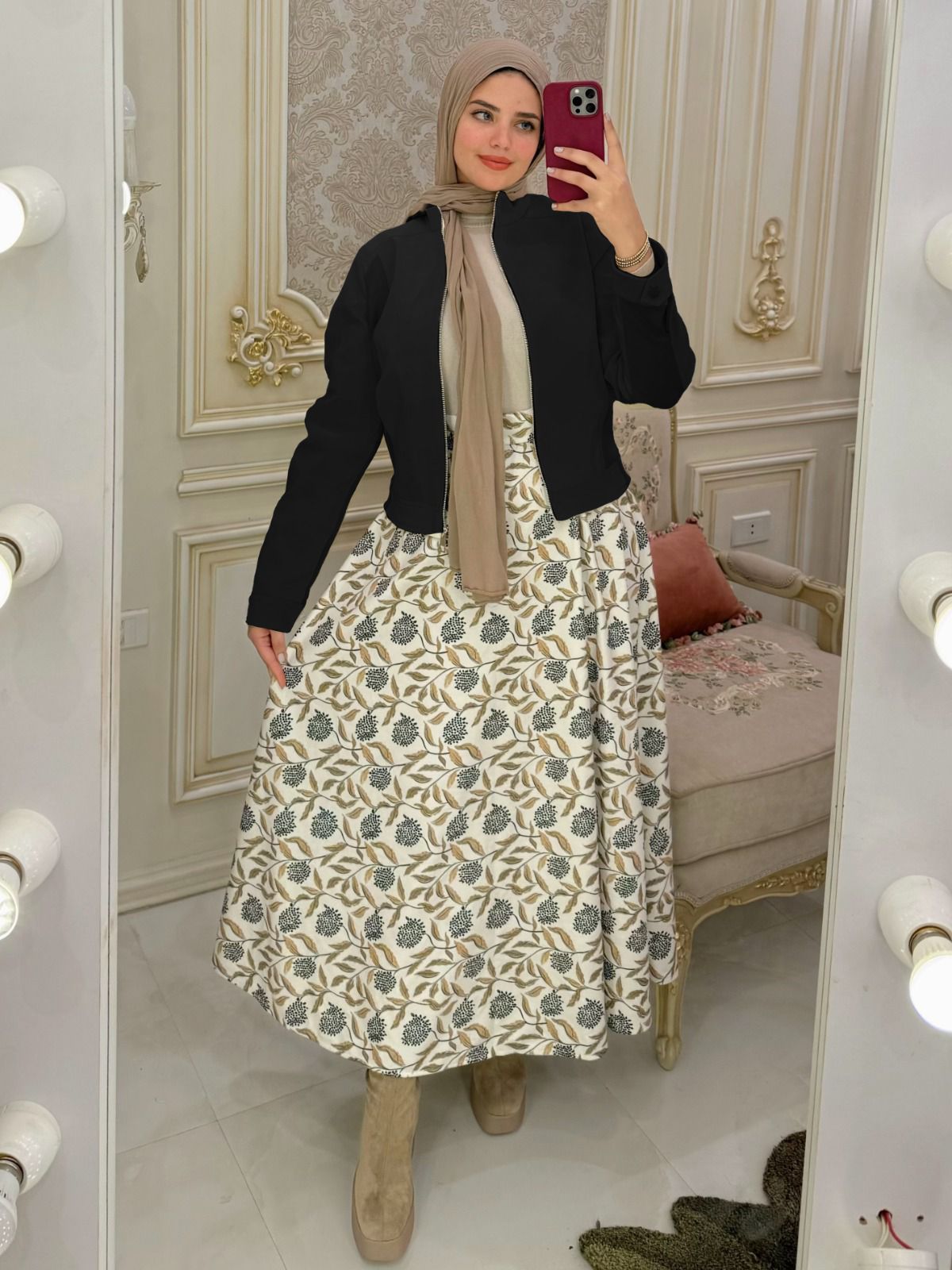 سترة جلدية - سوداء