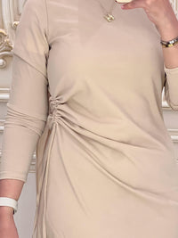 Sleeve Basic dress -beige