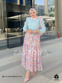 Tulip Skirt Chiffon - Baby Blue