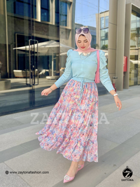 Tulip Skirt Chiffon - Baby Blue