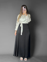 Swareh Satin Skirt  - Black