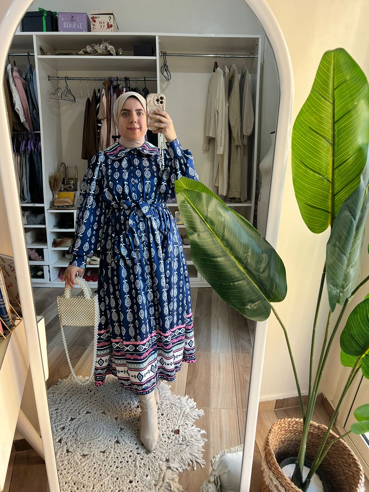 Printed Princess Dress - Blue