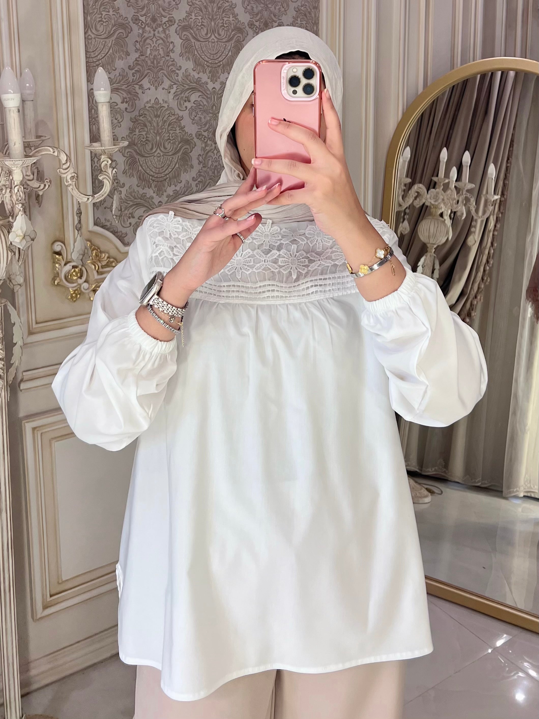Basic Cotton Bolouse Jouber - White