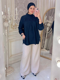 Basic Cotton Bolouse Jouber - Black