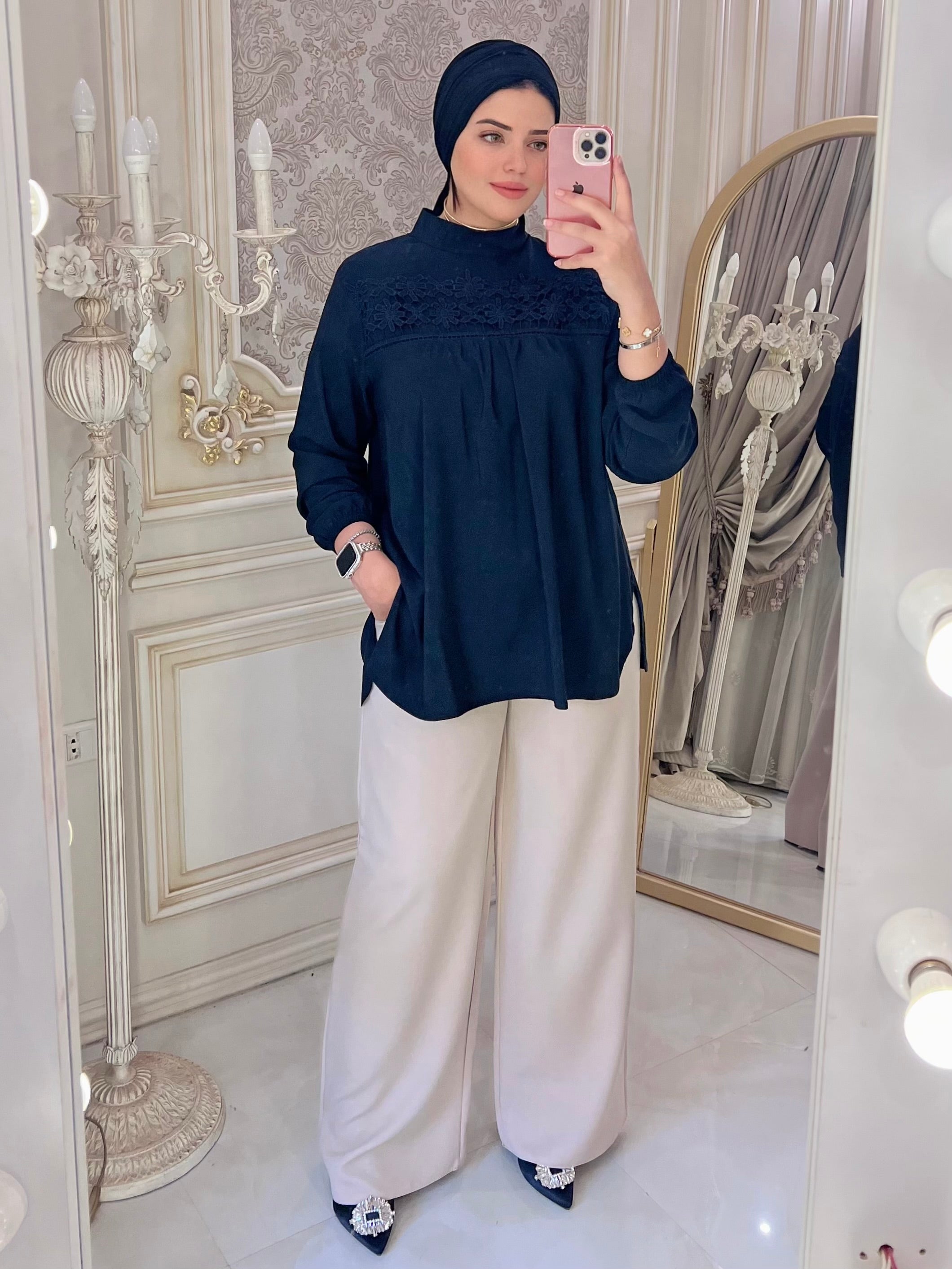 Basic Cotton Bolouse Jouber - Black