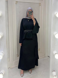 Swareh Satin Skirt  - Black