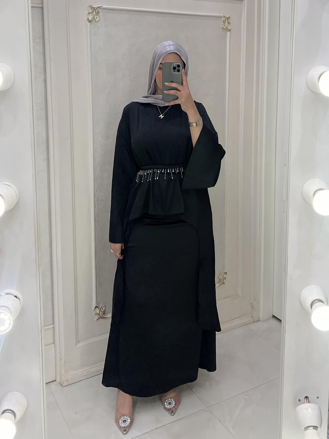 Swareh Satin Skirt  - Black