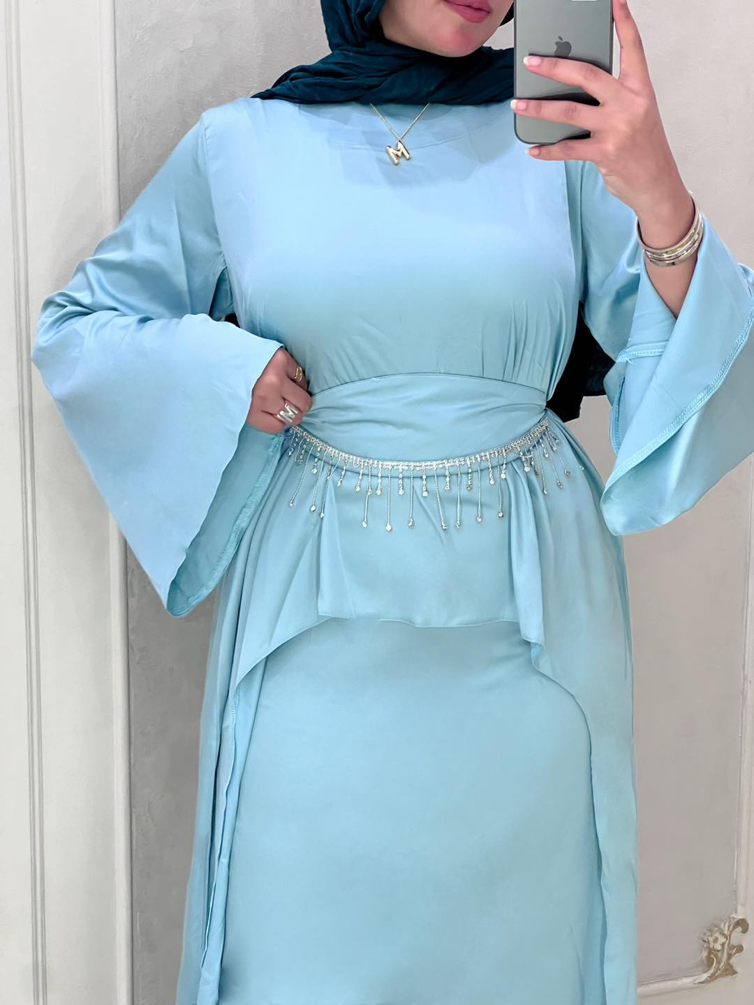 Swareh Satin Skirt  - Mint Green