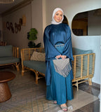 Swareh Satin Skirt  - Petroleum