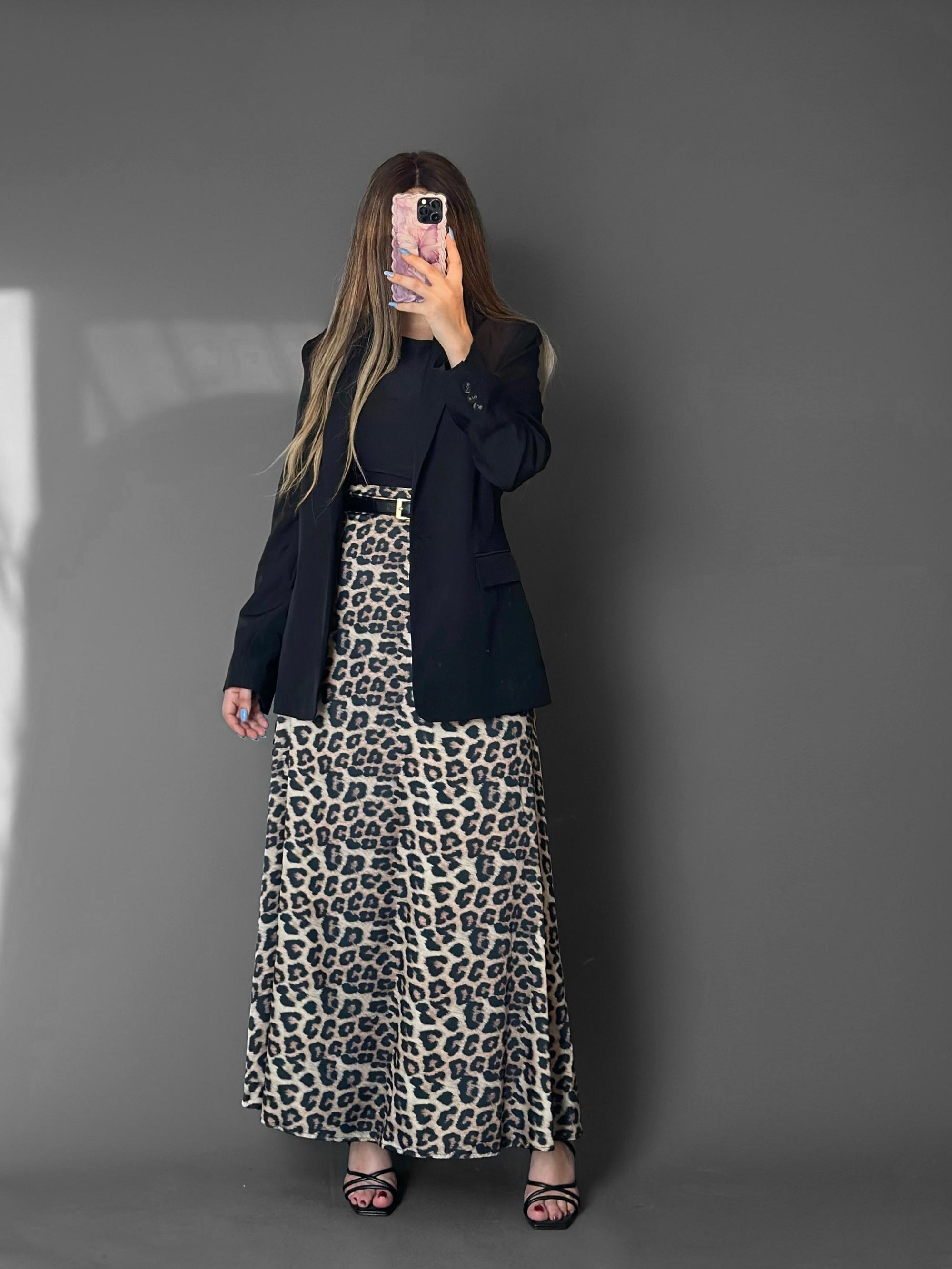 Satin skirt-Tiger