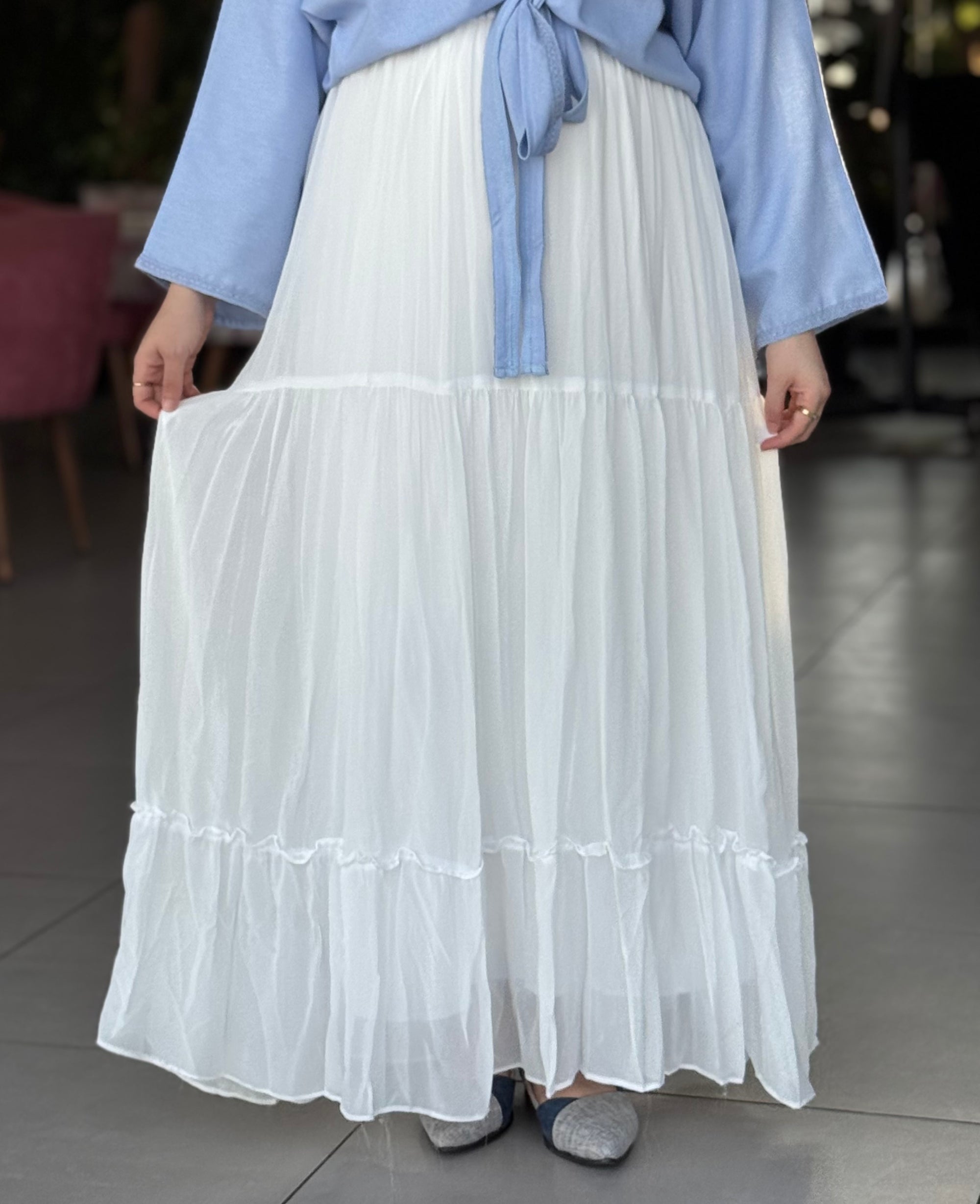Chiffon skirt - White
