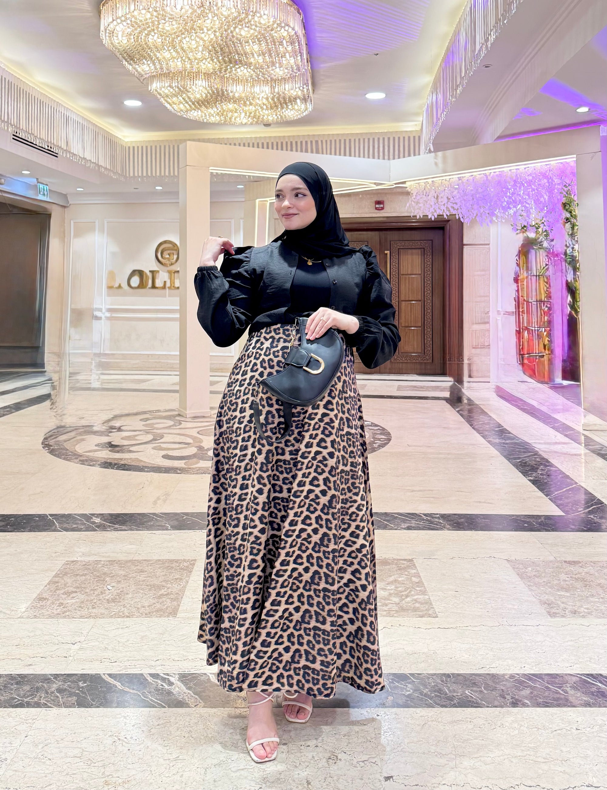 Satin skirt-Tiger