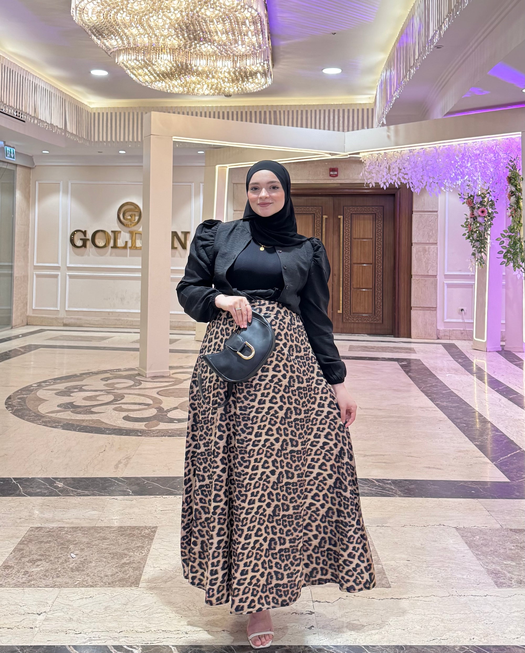 Satin skirt-Tiger