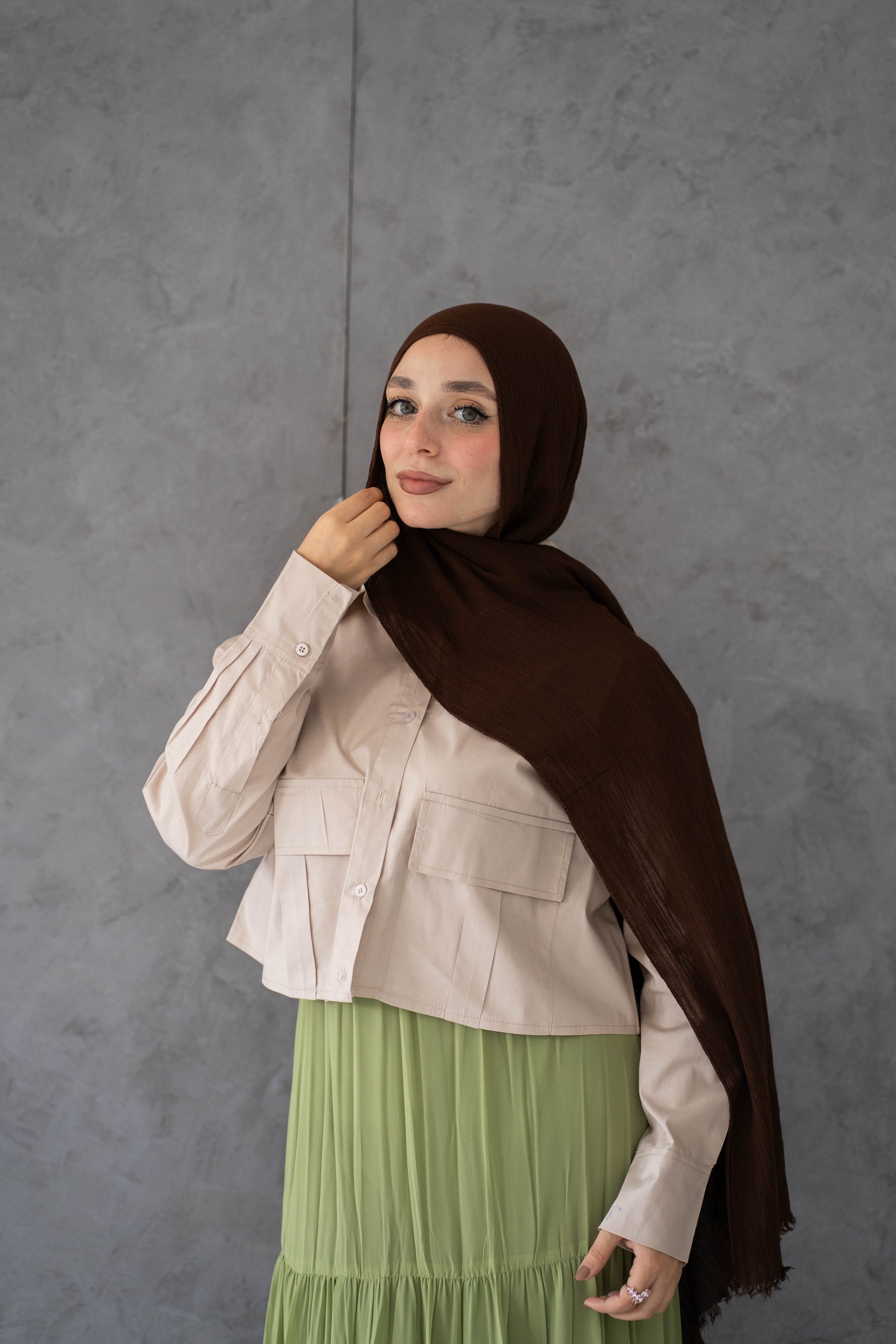Crop chemise - Beige
