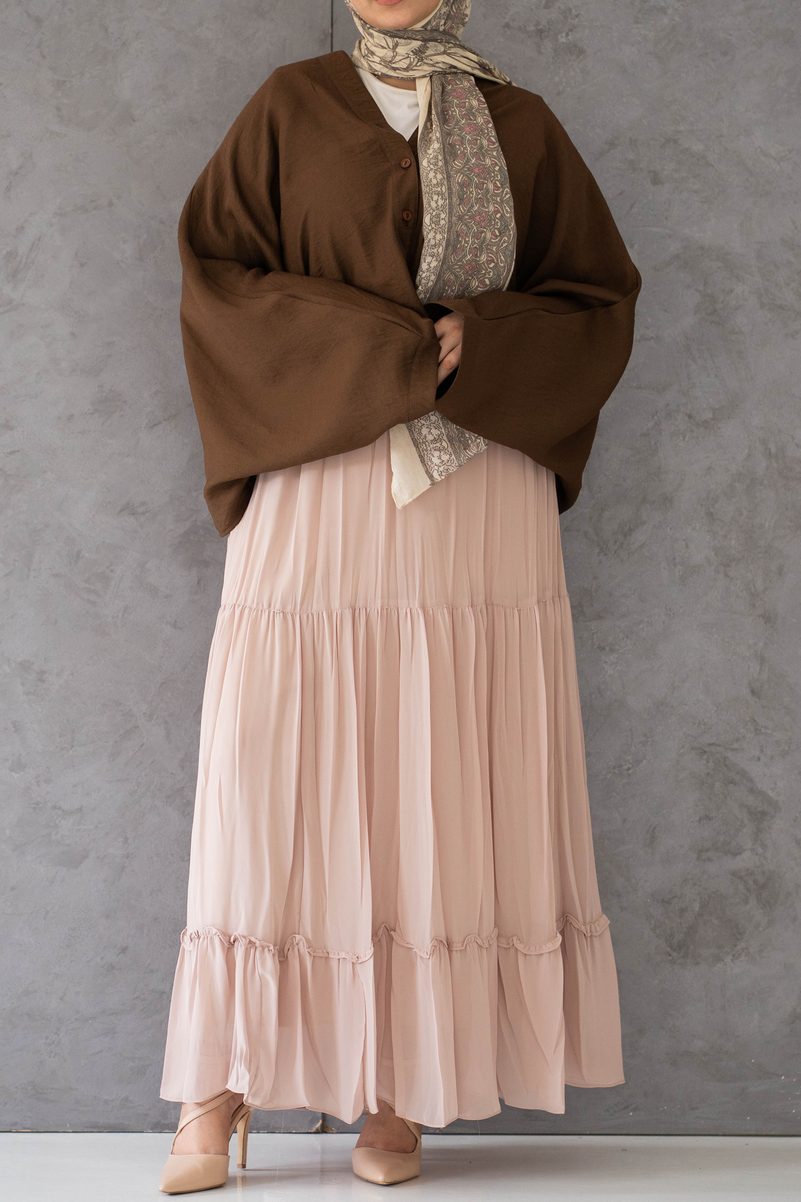 Chiffon skirt - beige