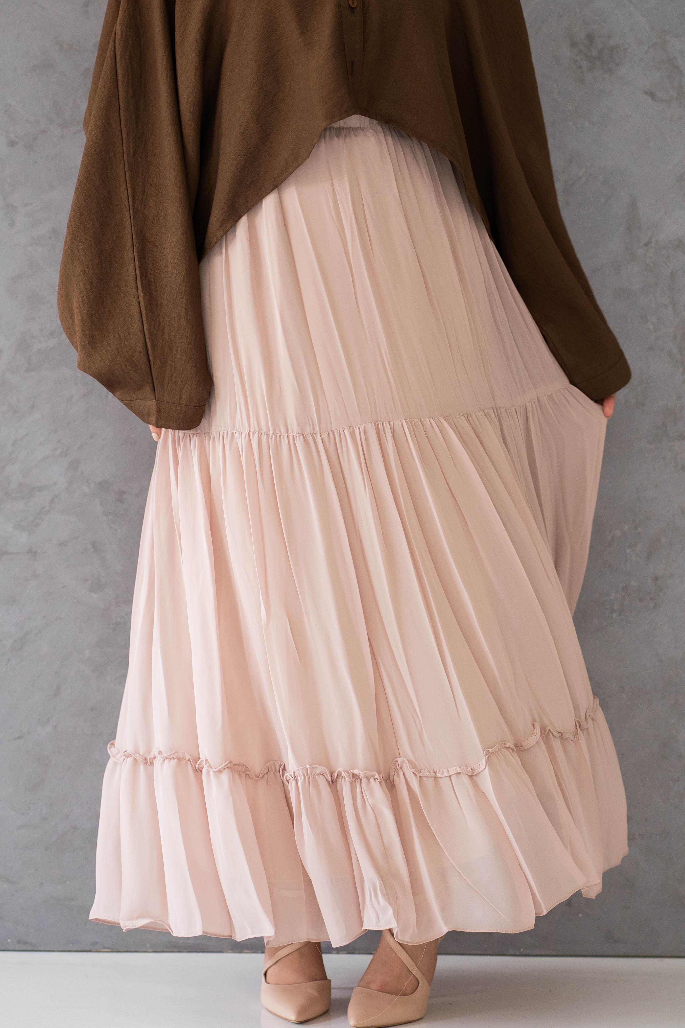 Chiffon skirt - beige