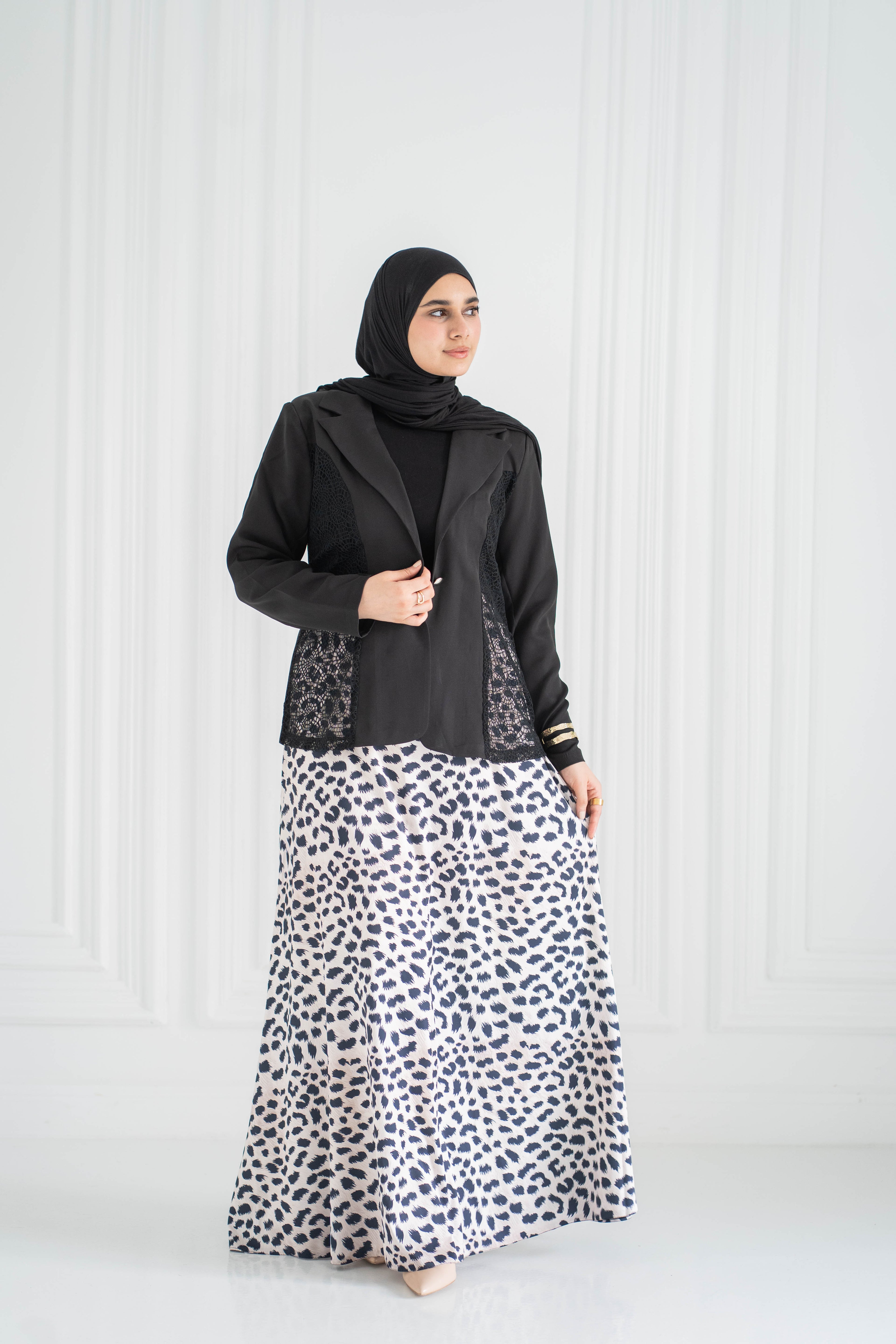 Zebra satin skirt