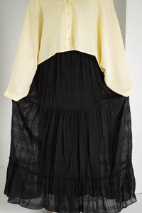 Chiffon skirt -black dots