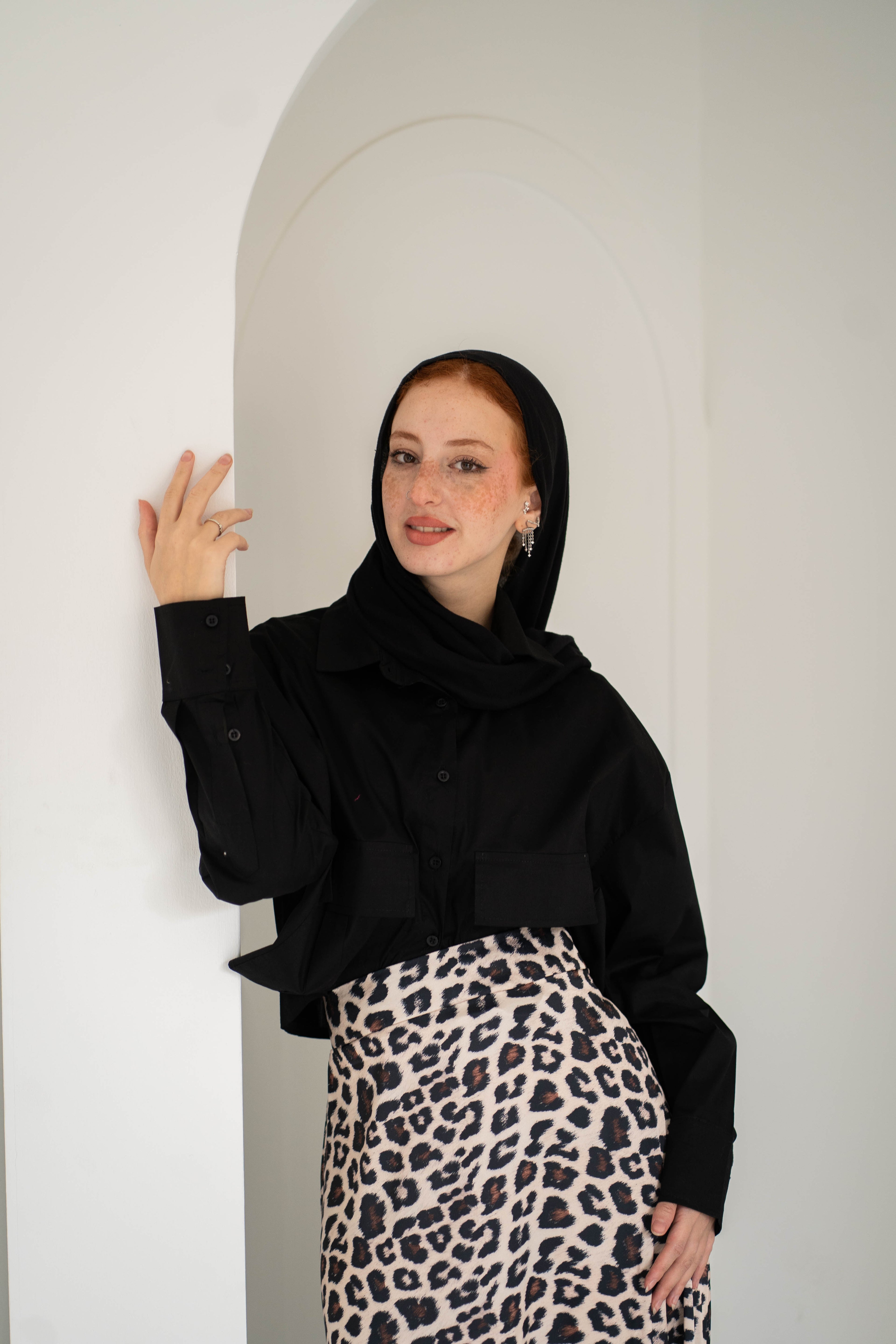 قميص قصير - أسود