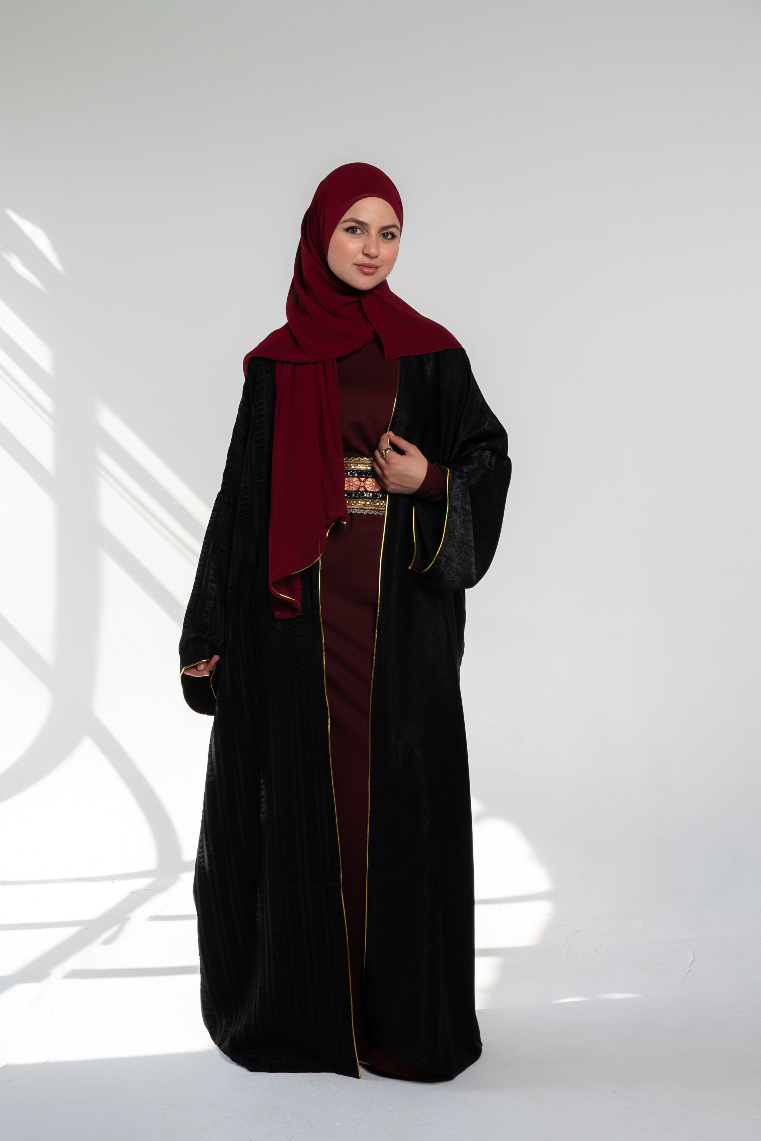 قفطان مفتوح - أسود