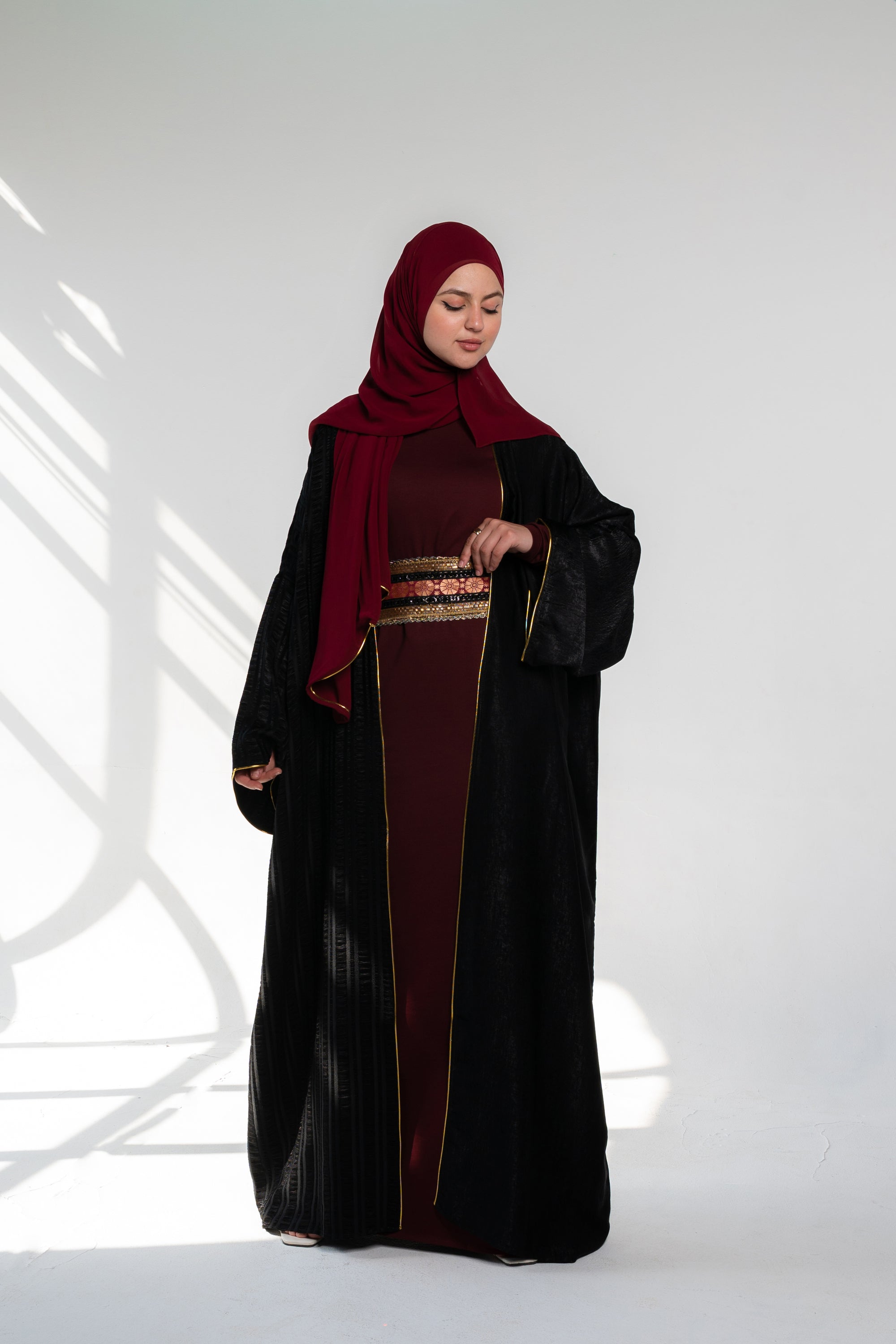 قفطان مفتوح - أسود