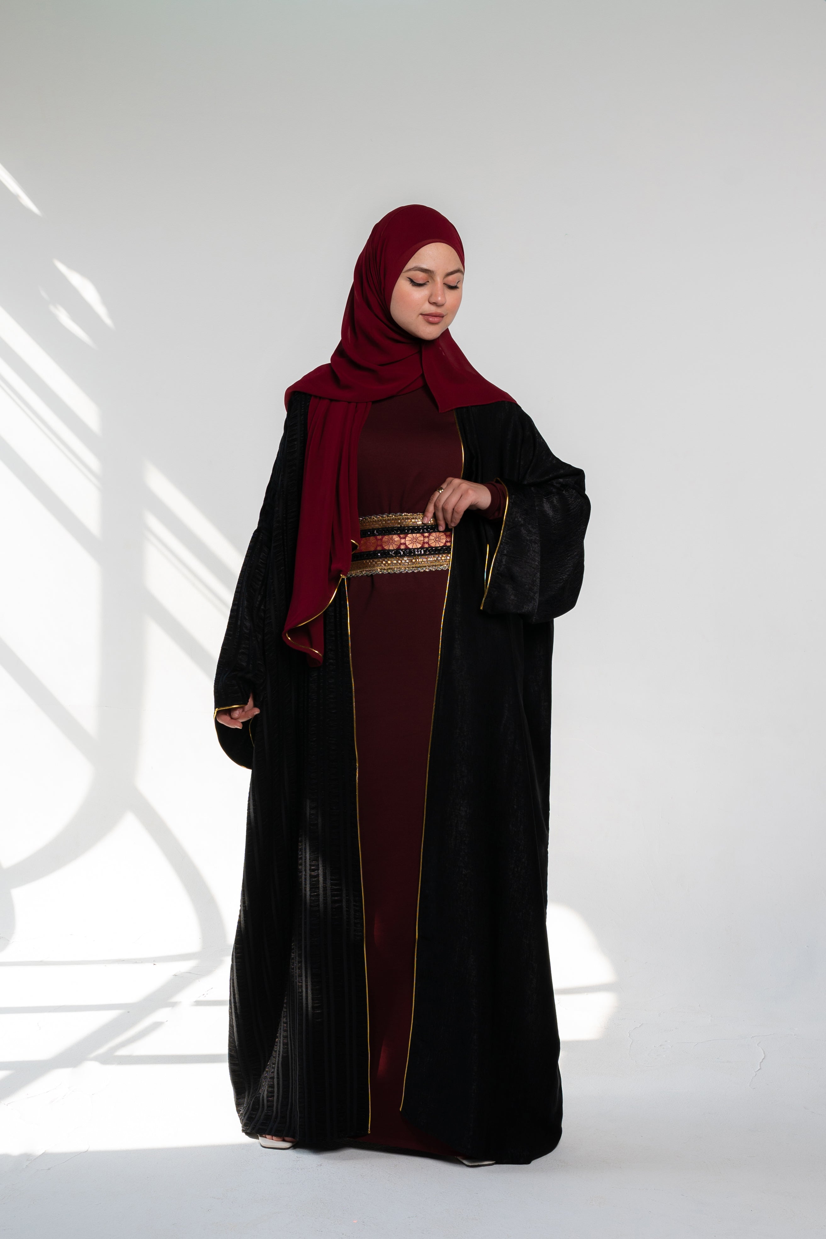 قفطان مفتوح - أسود