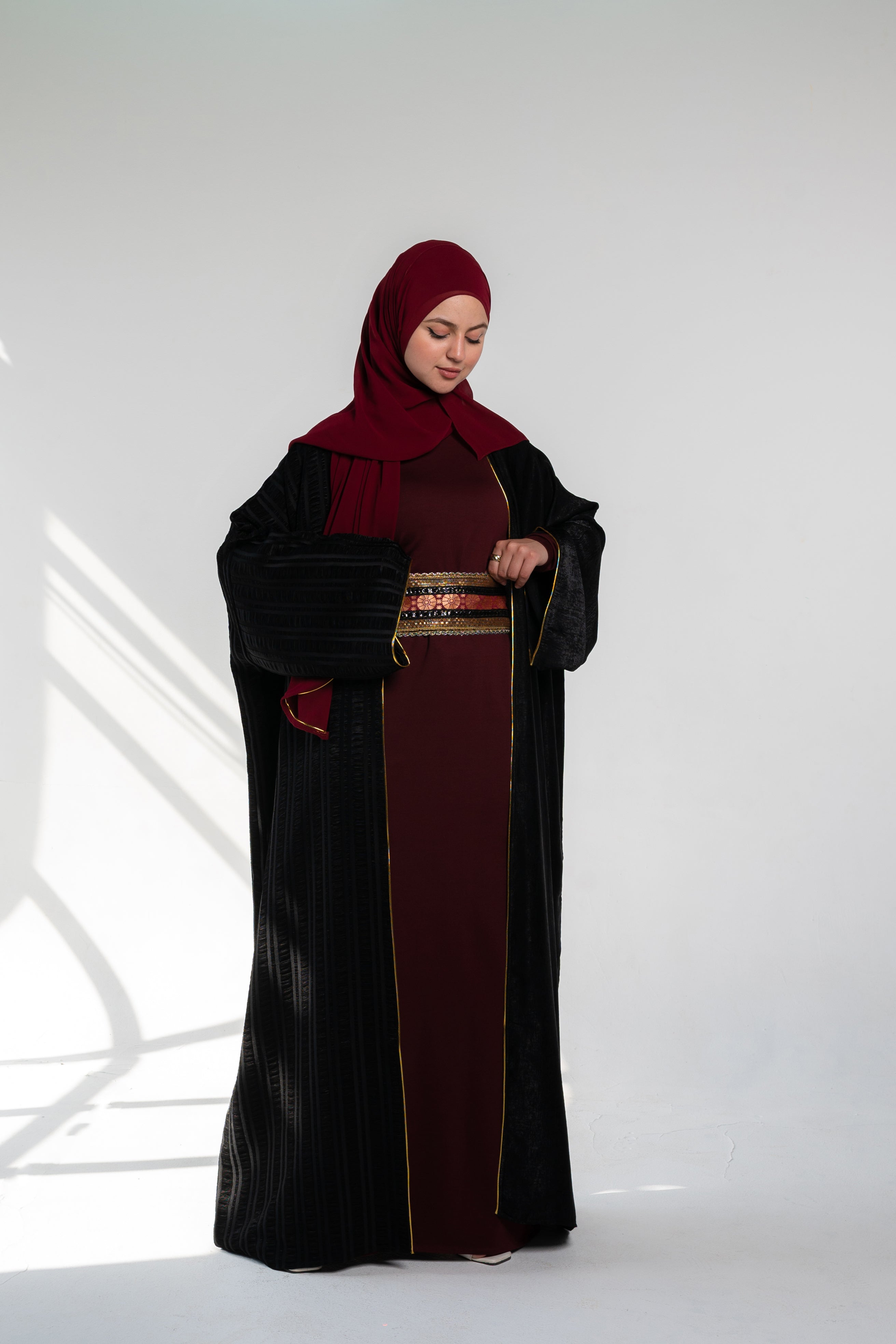 قفطان مفتوح - أسود