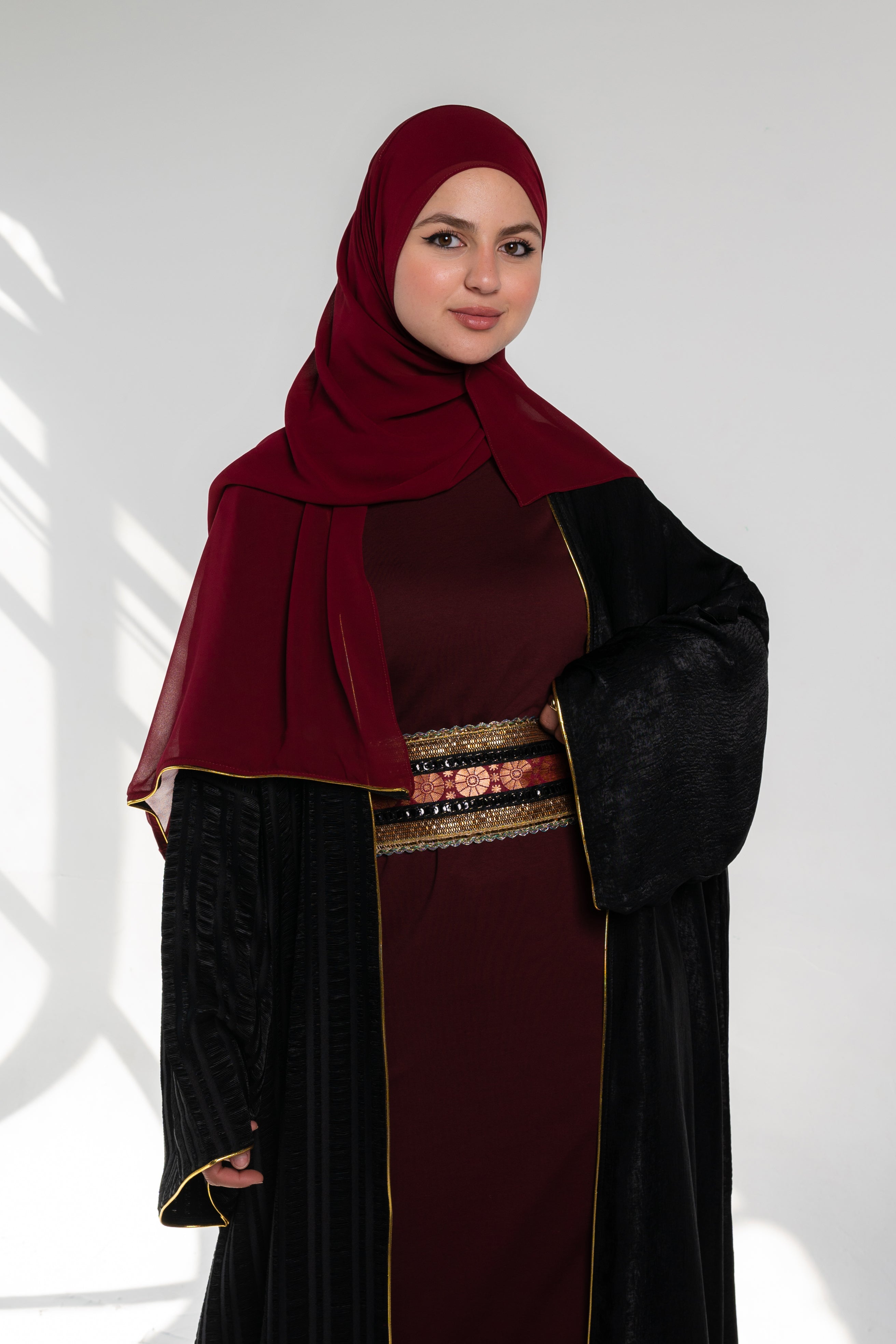قفطان مفتوح - أسود