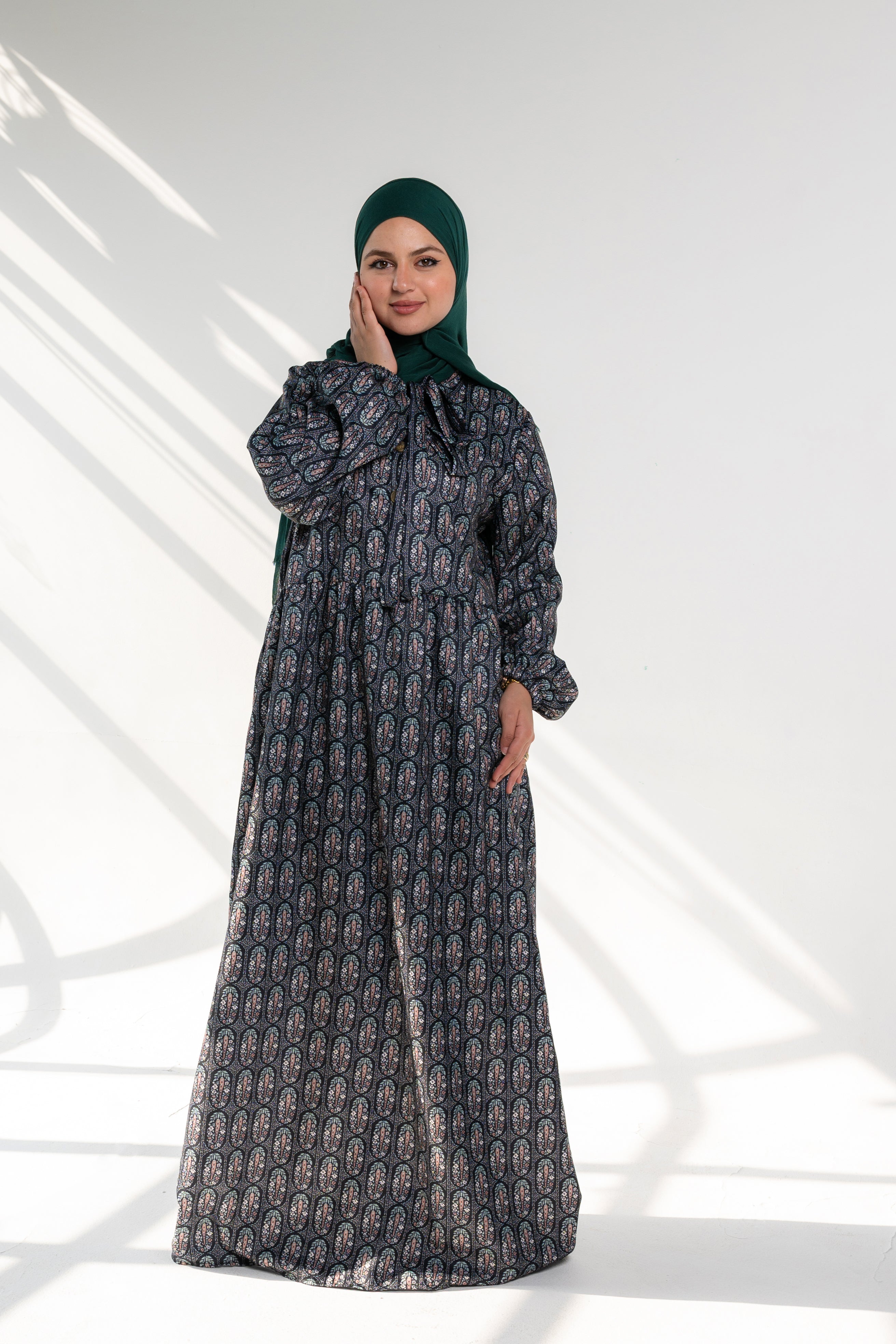 Hoor Dress Printed - Mint
