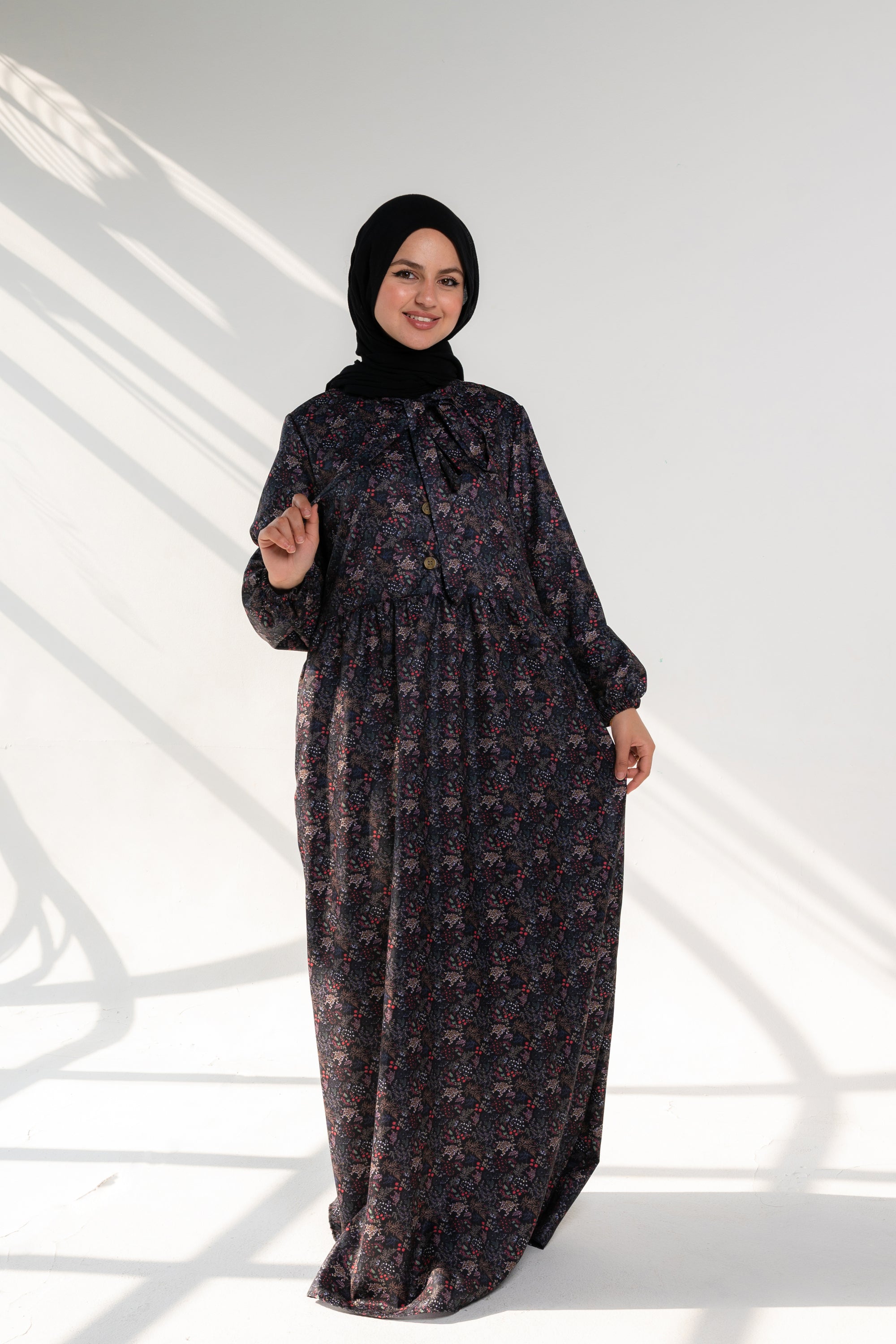فستان حور مطبوع - عنب