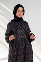 فستان حور مطبوع - عنب