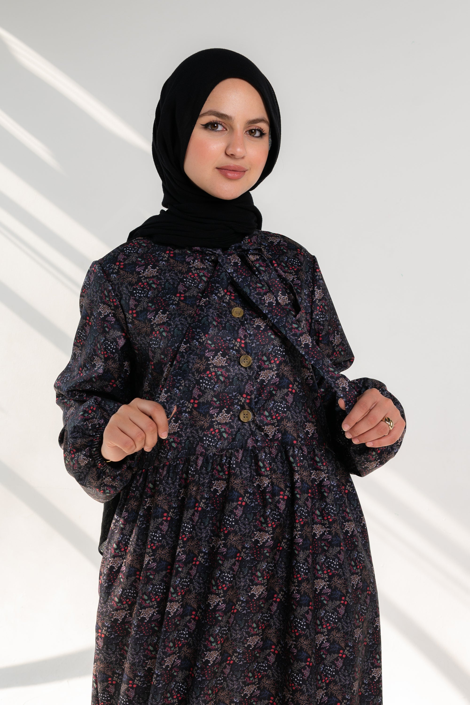 فستان حور مطبوع - عنب