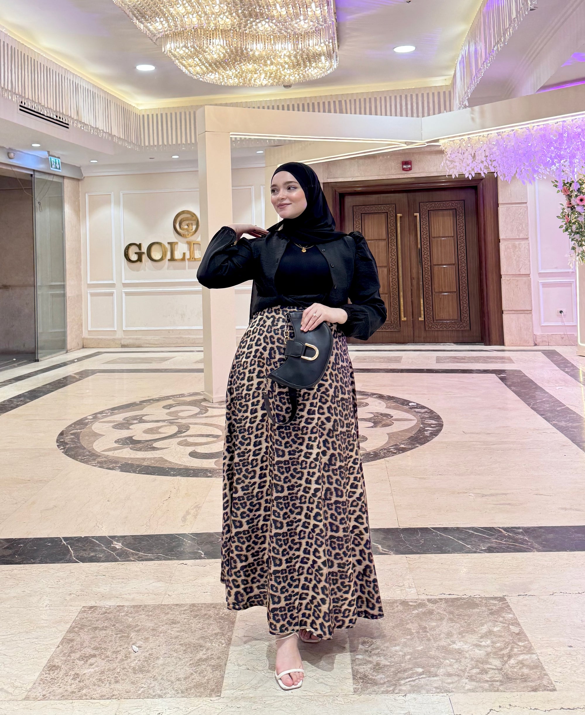 Satin skirt-Tiger