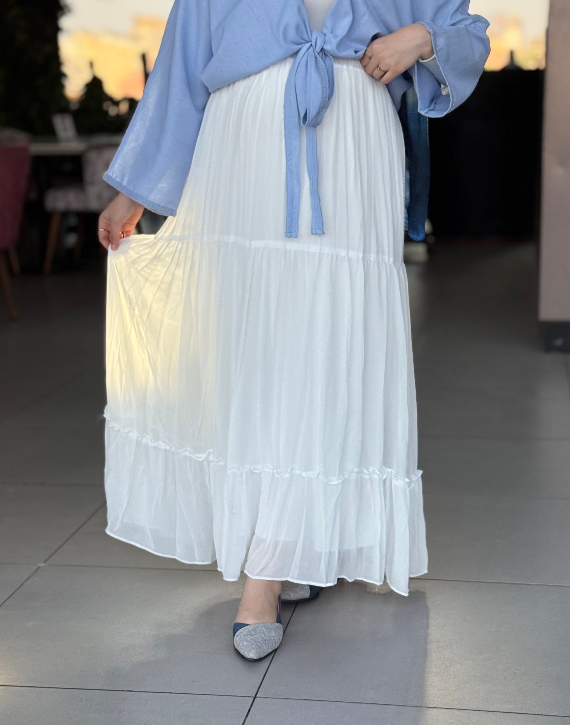 Chiffon skirt - White