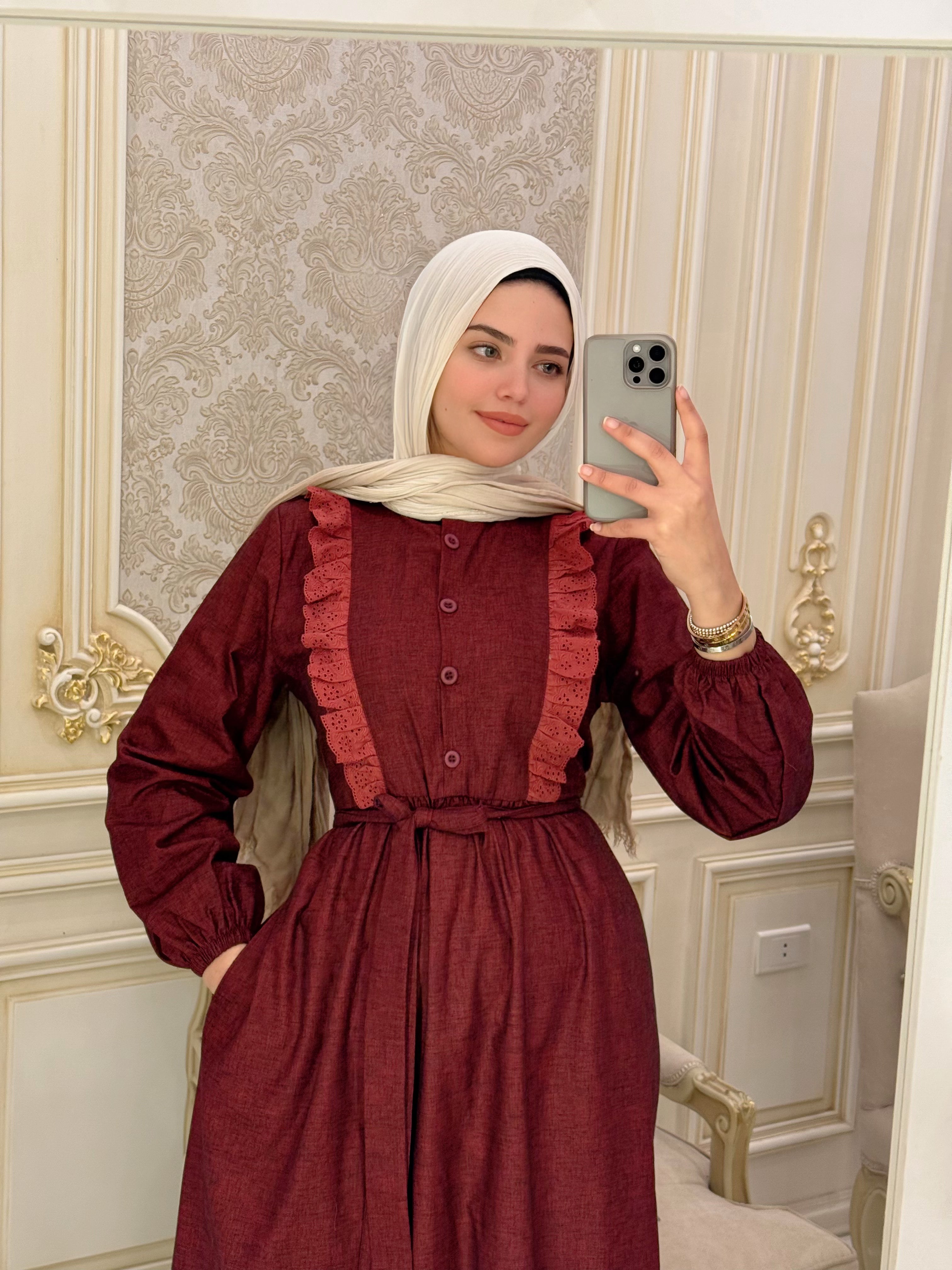 Zeina dress - burgundy