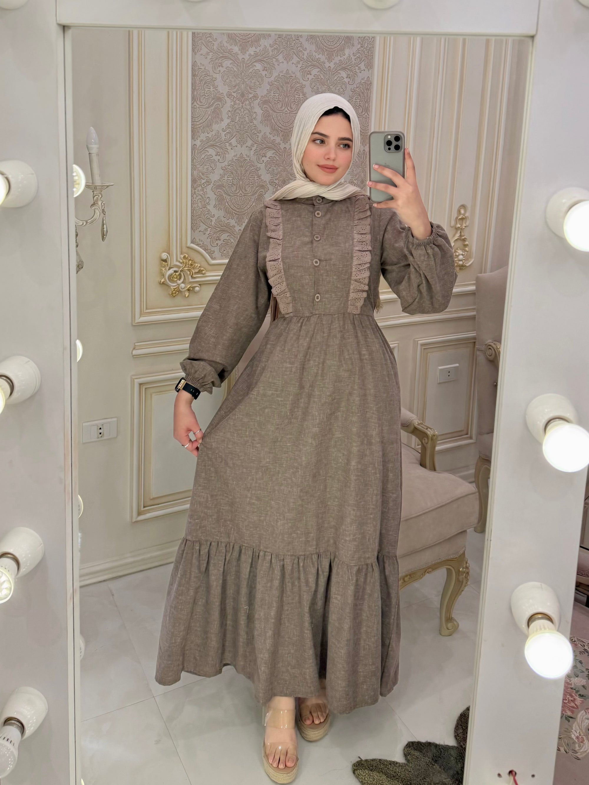 فستان زينة - بني