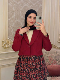 Crop blazer - Burgundy