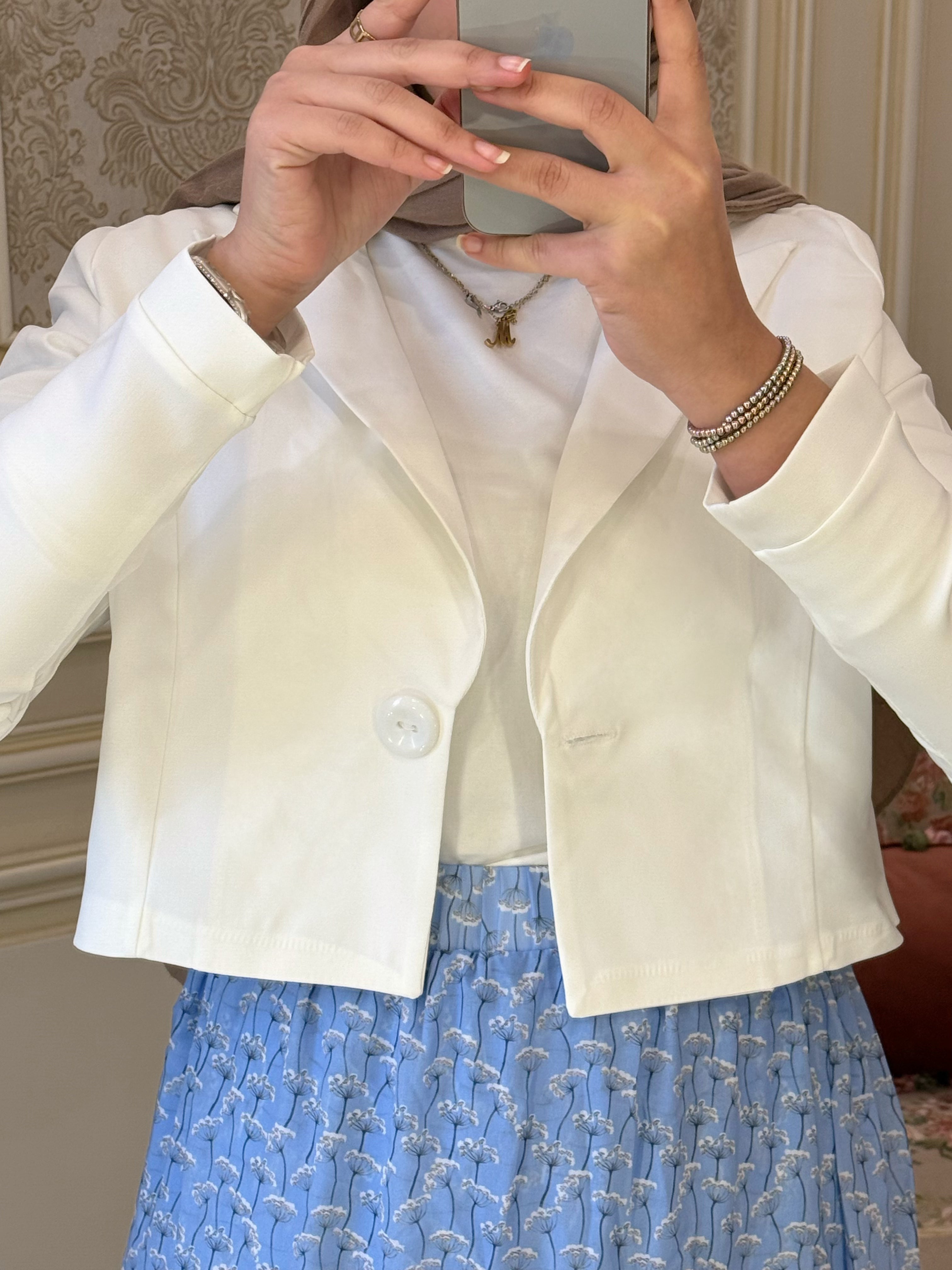 Crop blazer - White