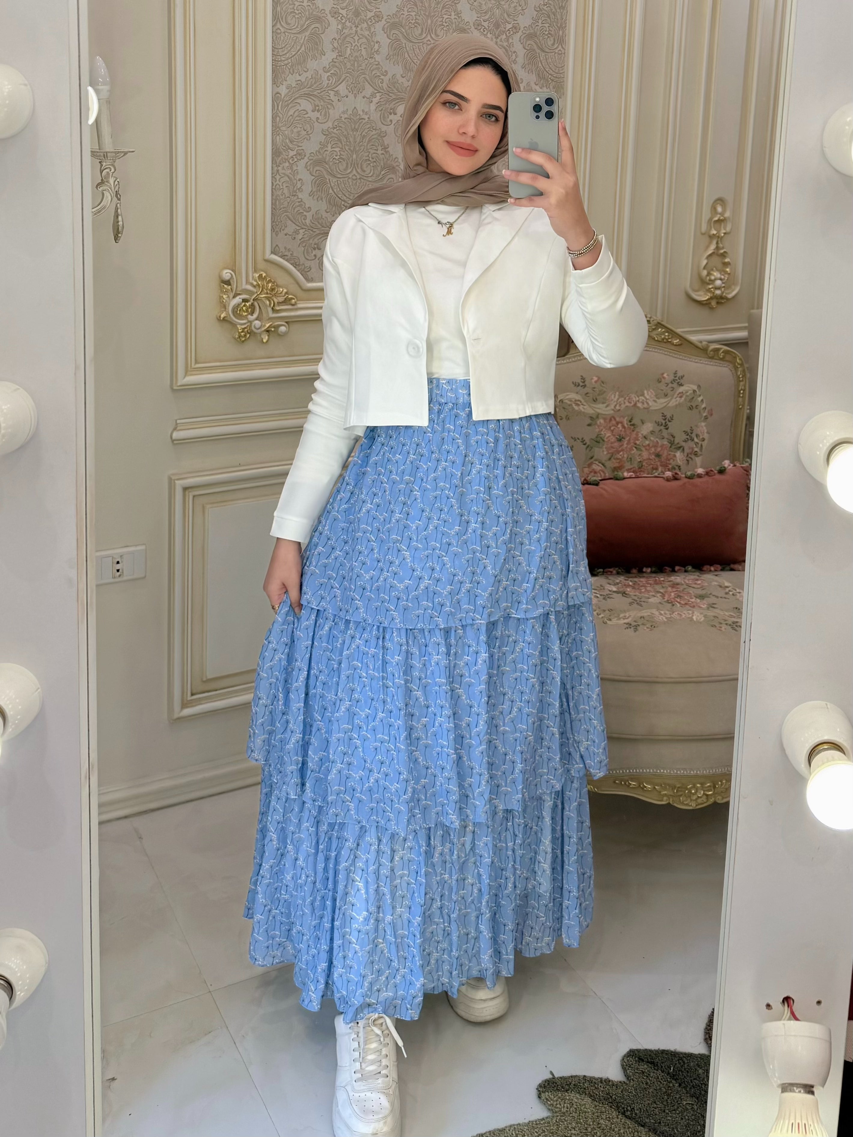 Farida Folla Skirt - Baby Blue