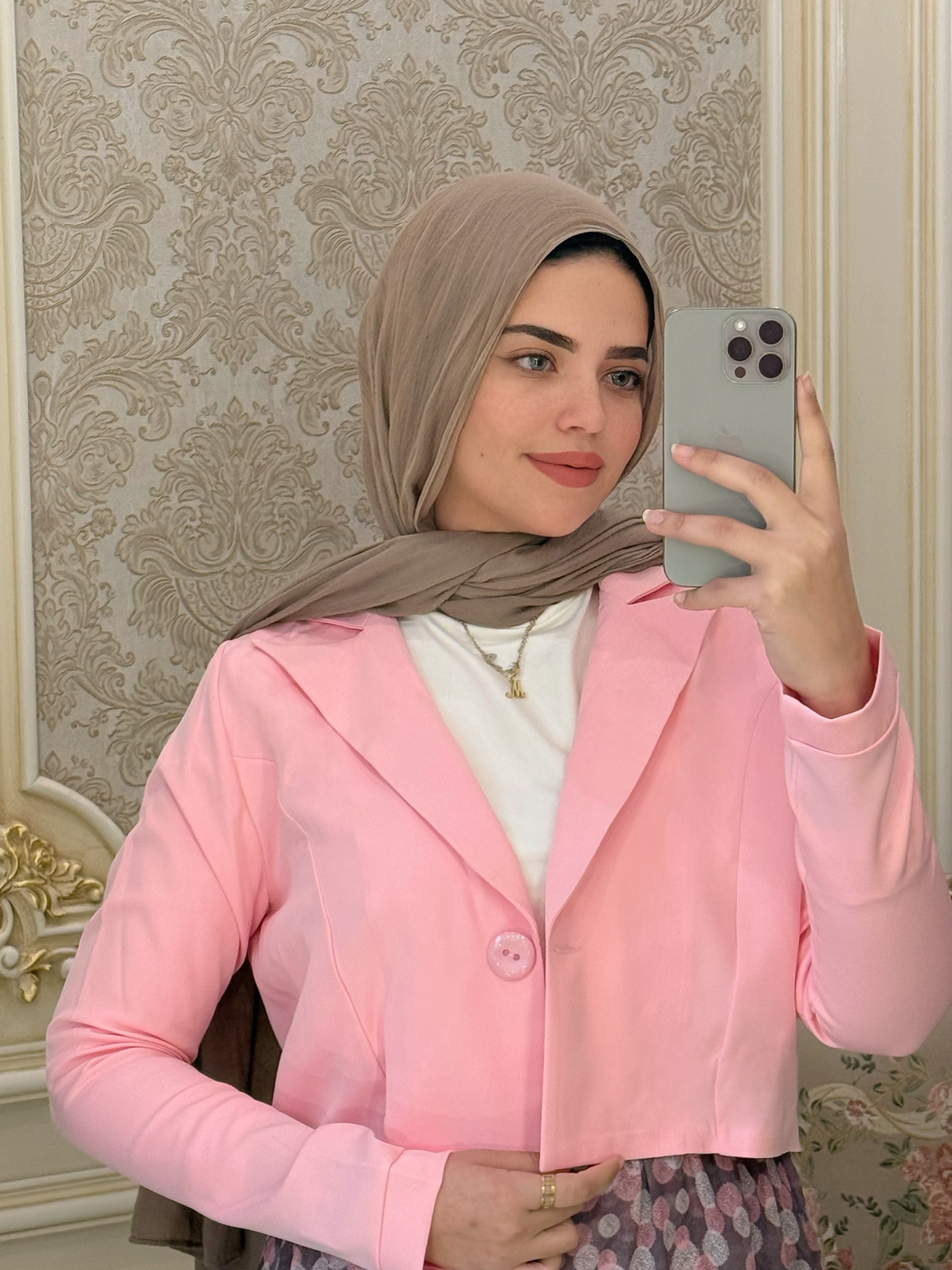 Crop blazer - Pink