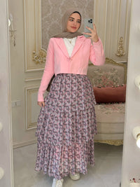 Farida Flory Skirt- Gray