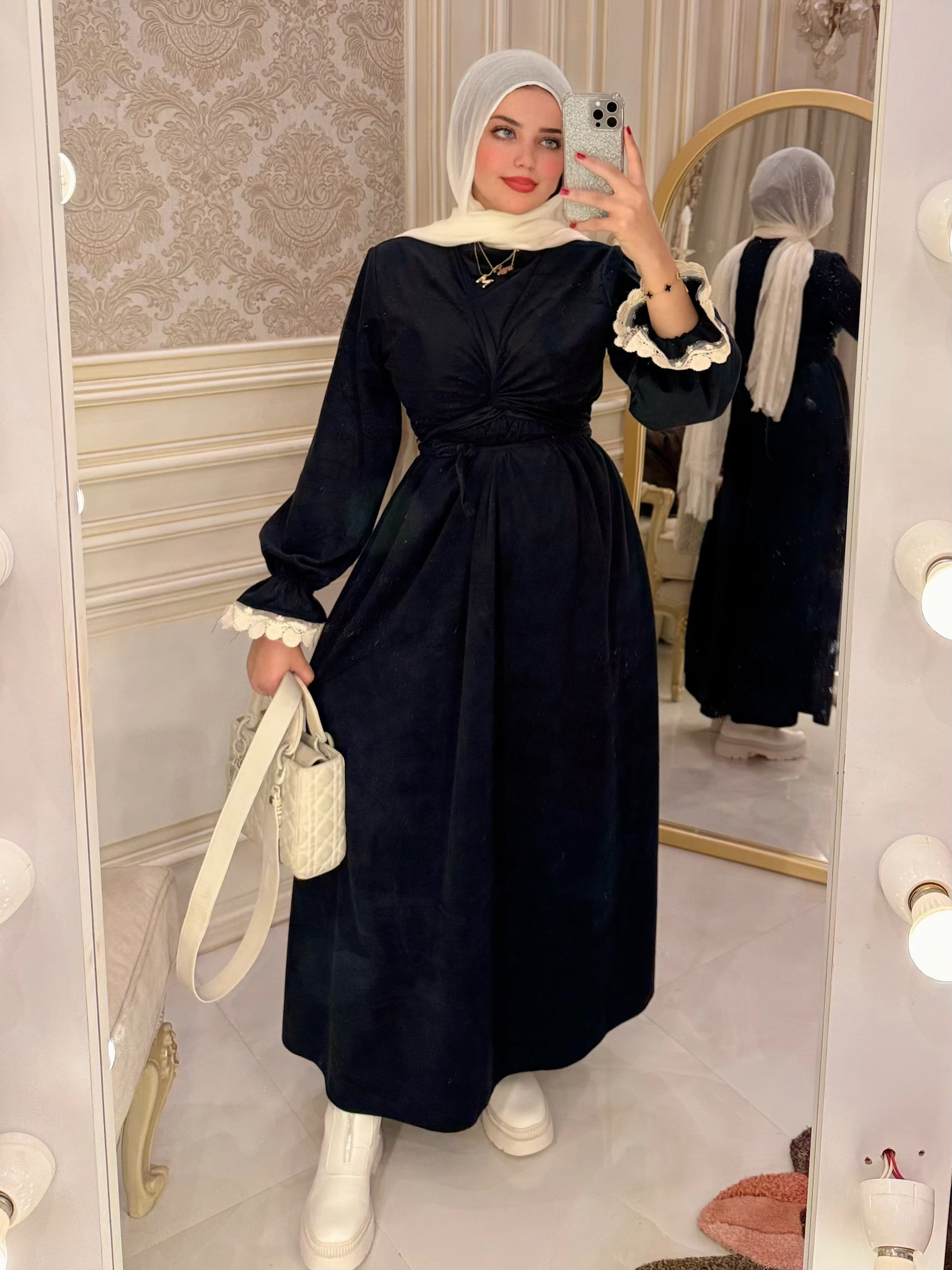 Duntel  katifa Dress -black