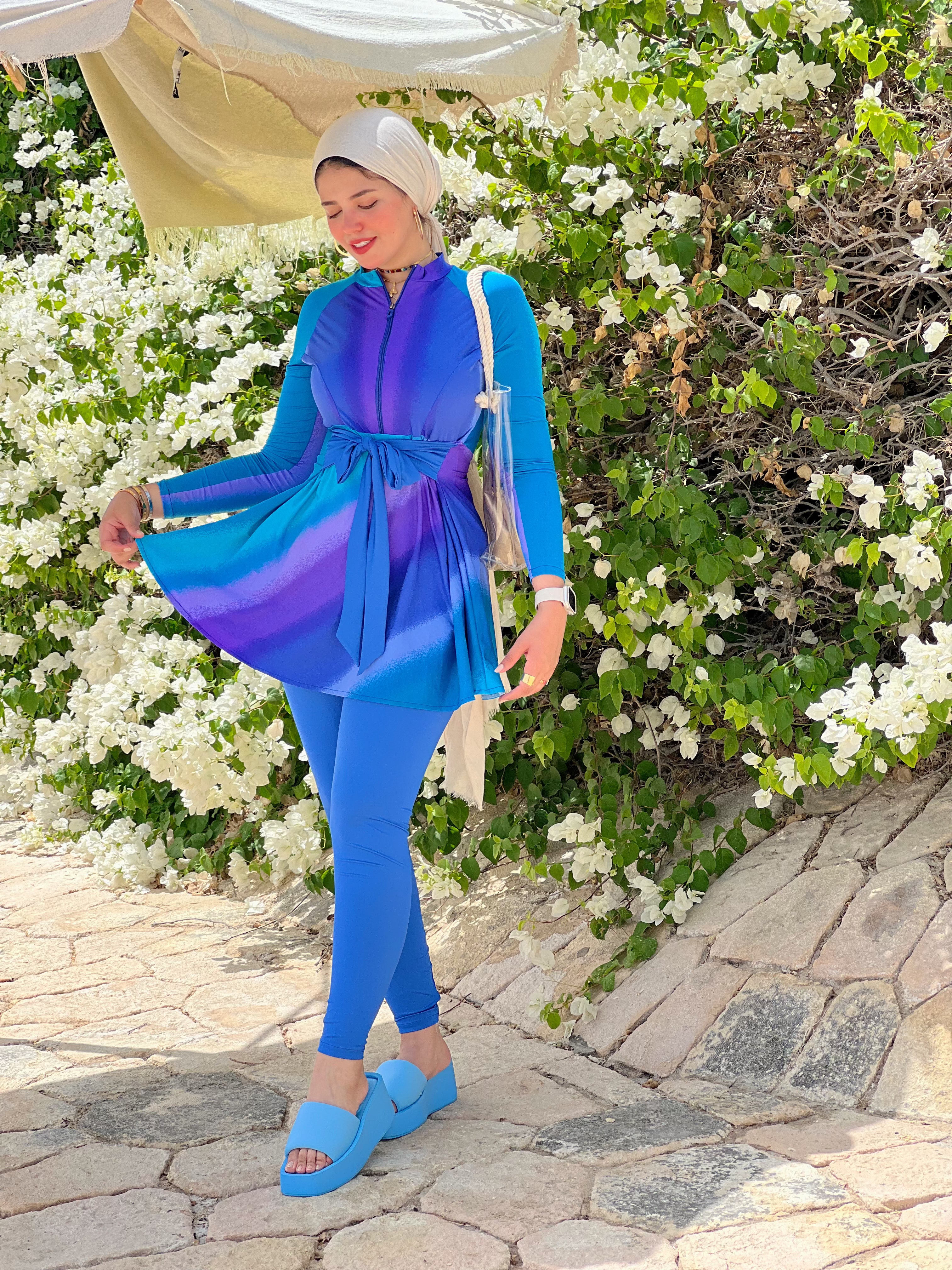 Mermaid Burkini  Blouse - Blue