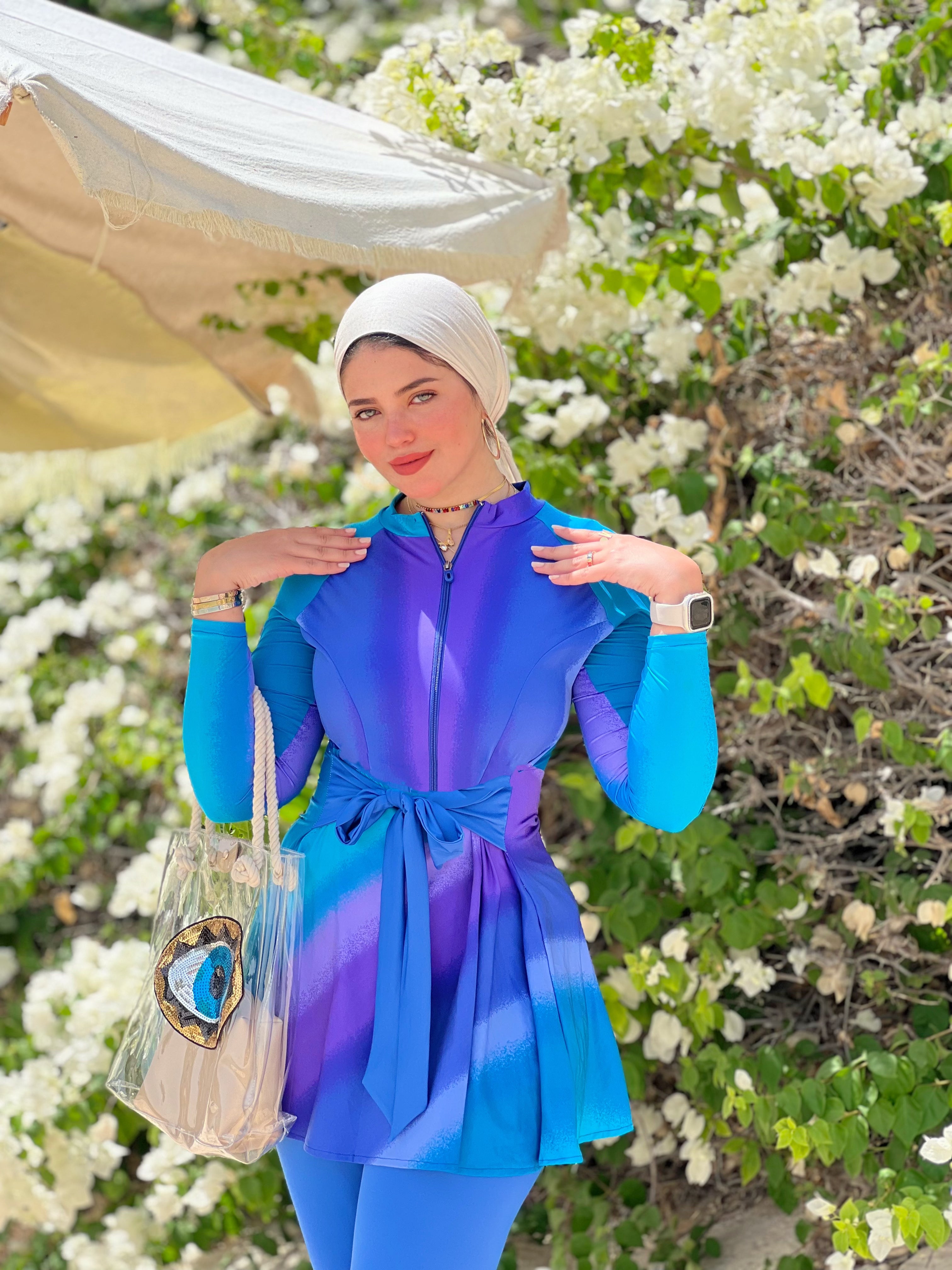 Mermaid Burkini  Blouse - Blue