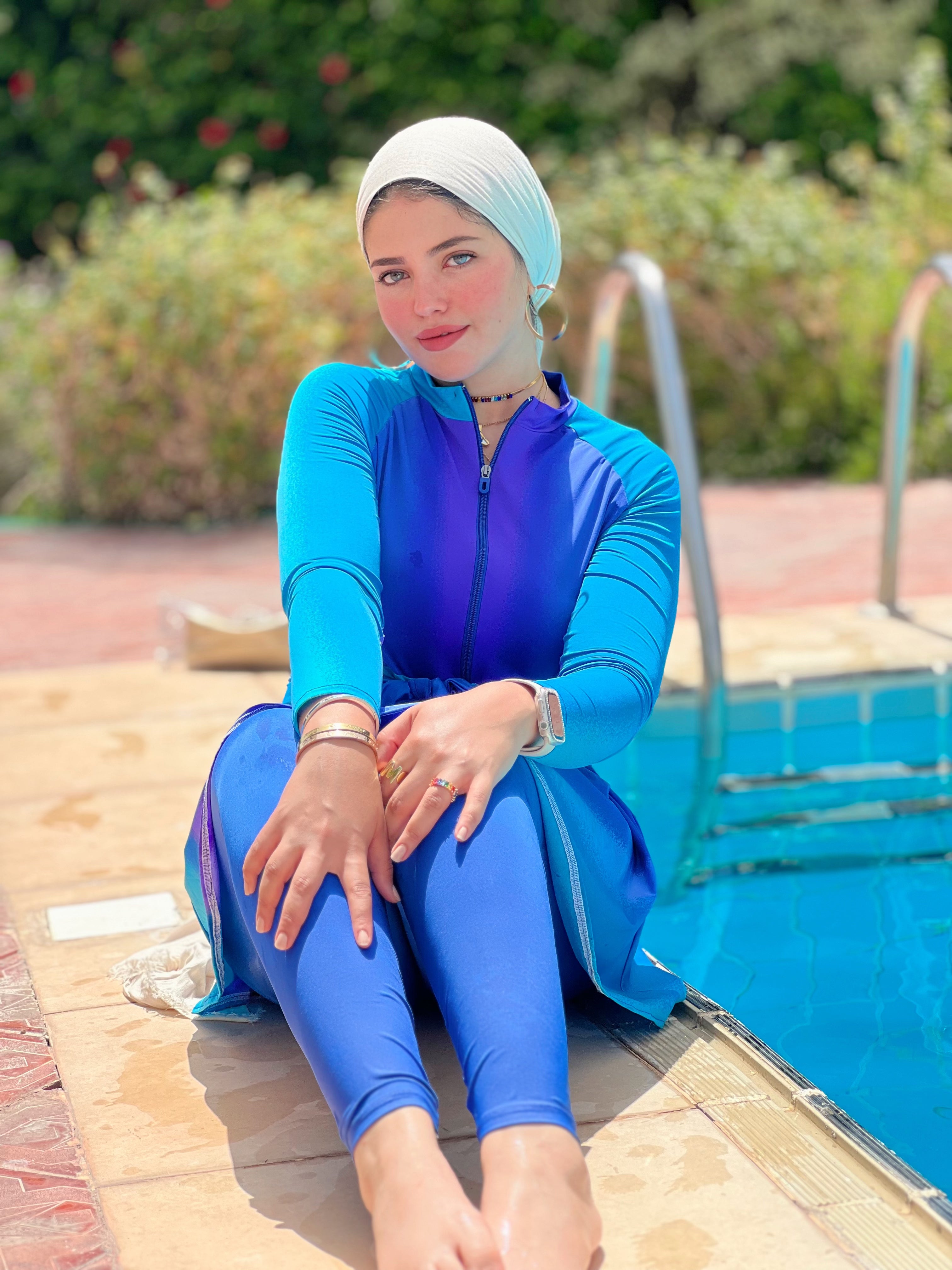 Mermaid Burkini  Blouse - Blue