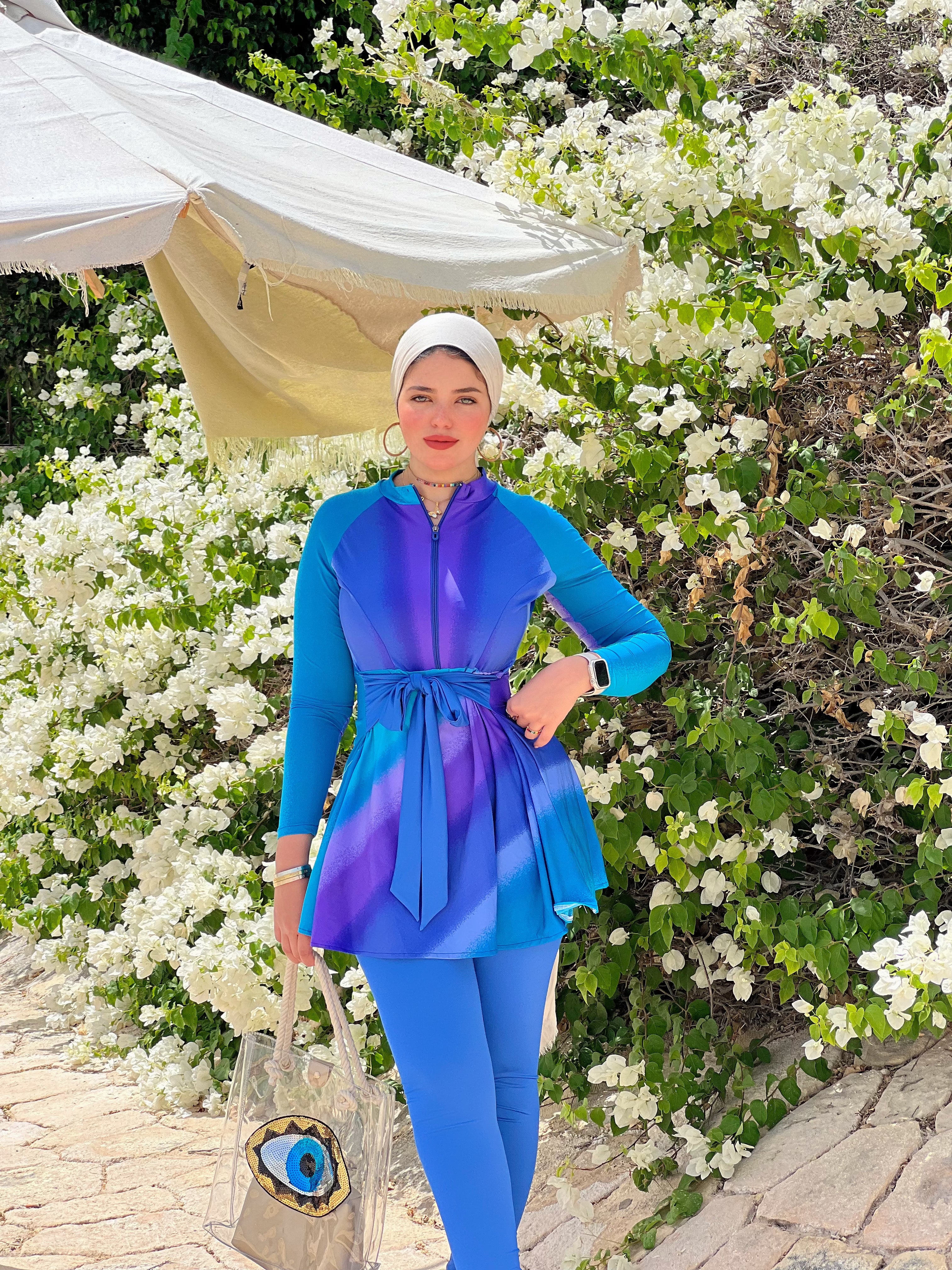 Mermaid Burkini  Blouse - Blue