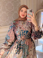 فستان بوهو - بني