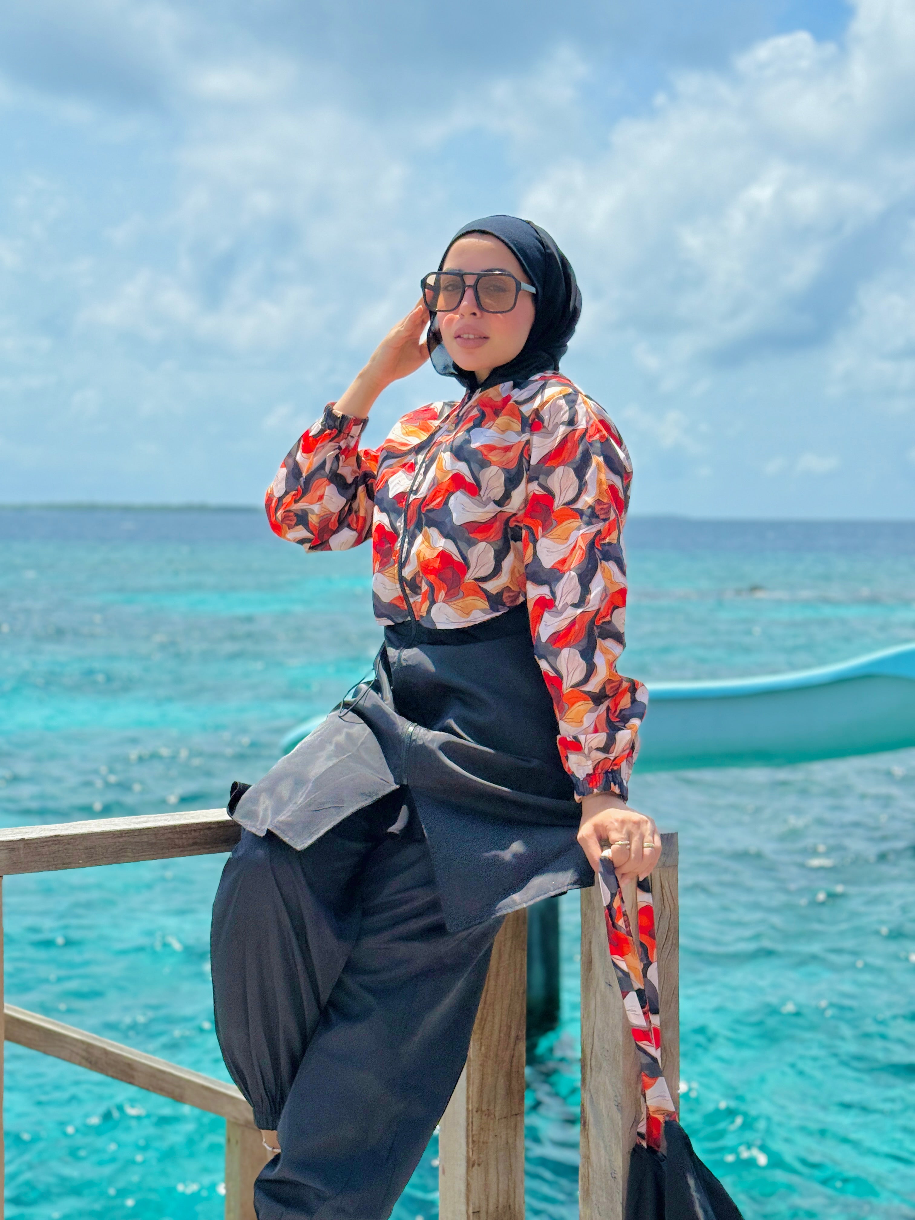 Burkini - Orange Flower