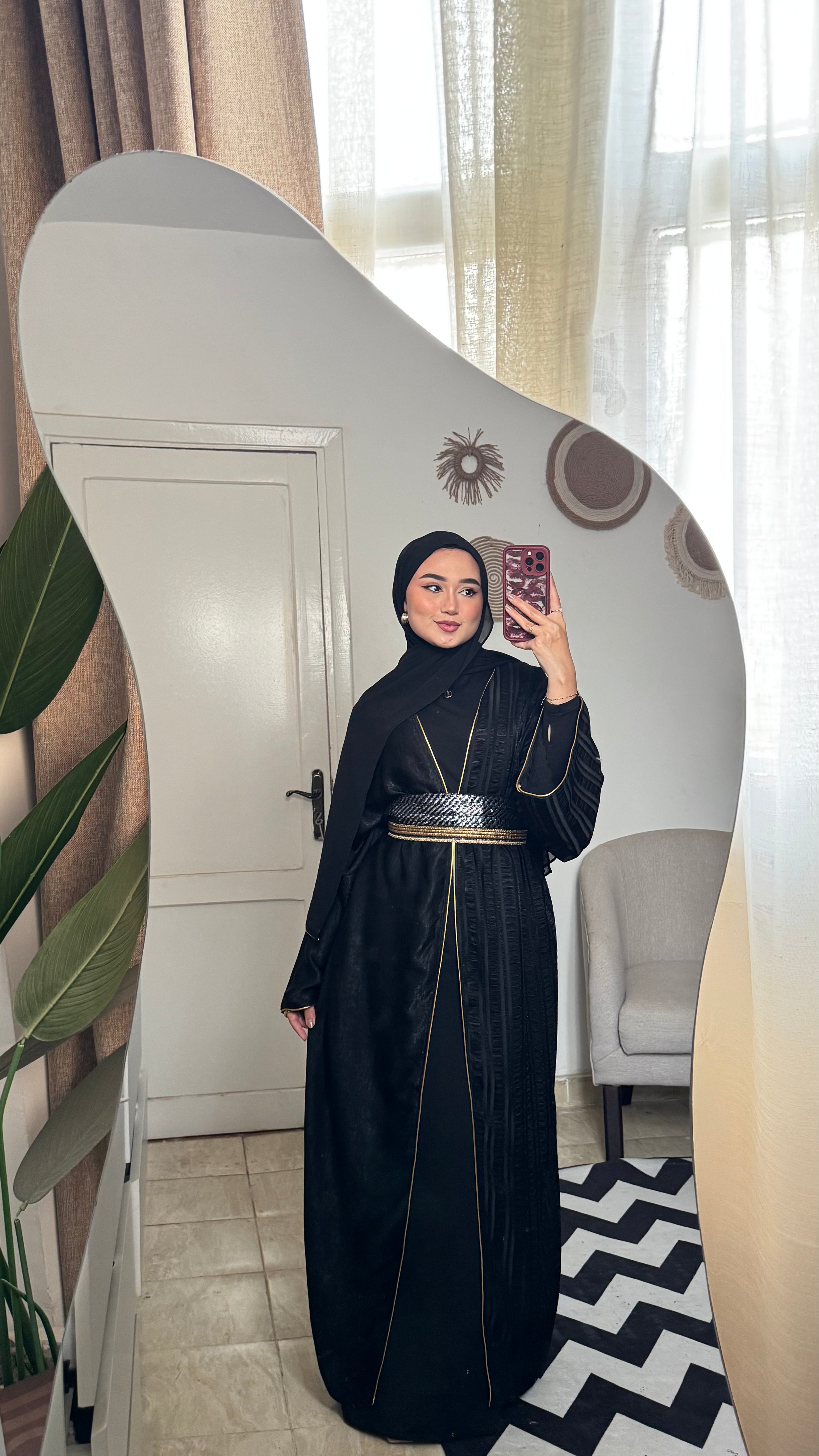 قفطان مفتوح - أسود